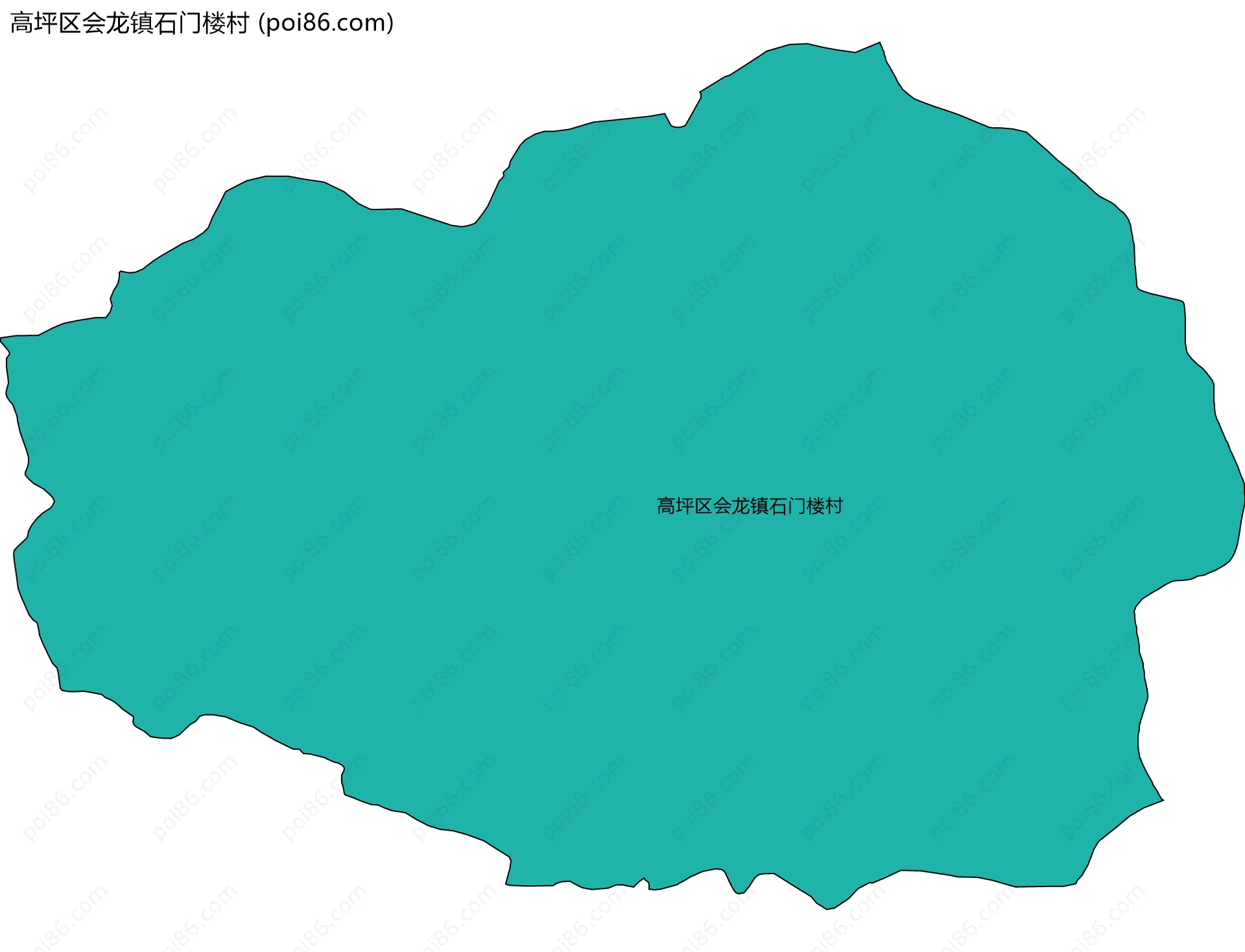 高坪区会龙镇石门楼村边界地图