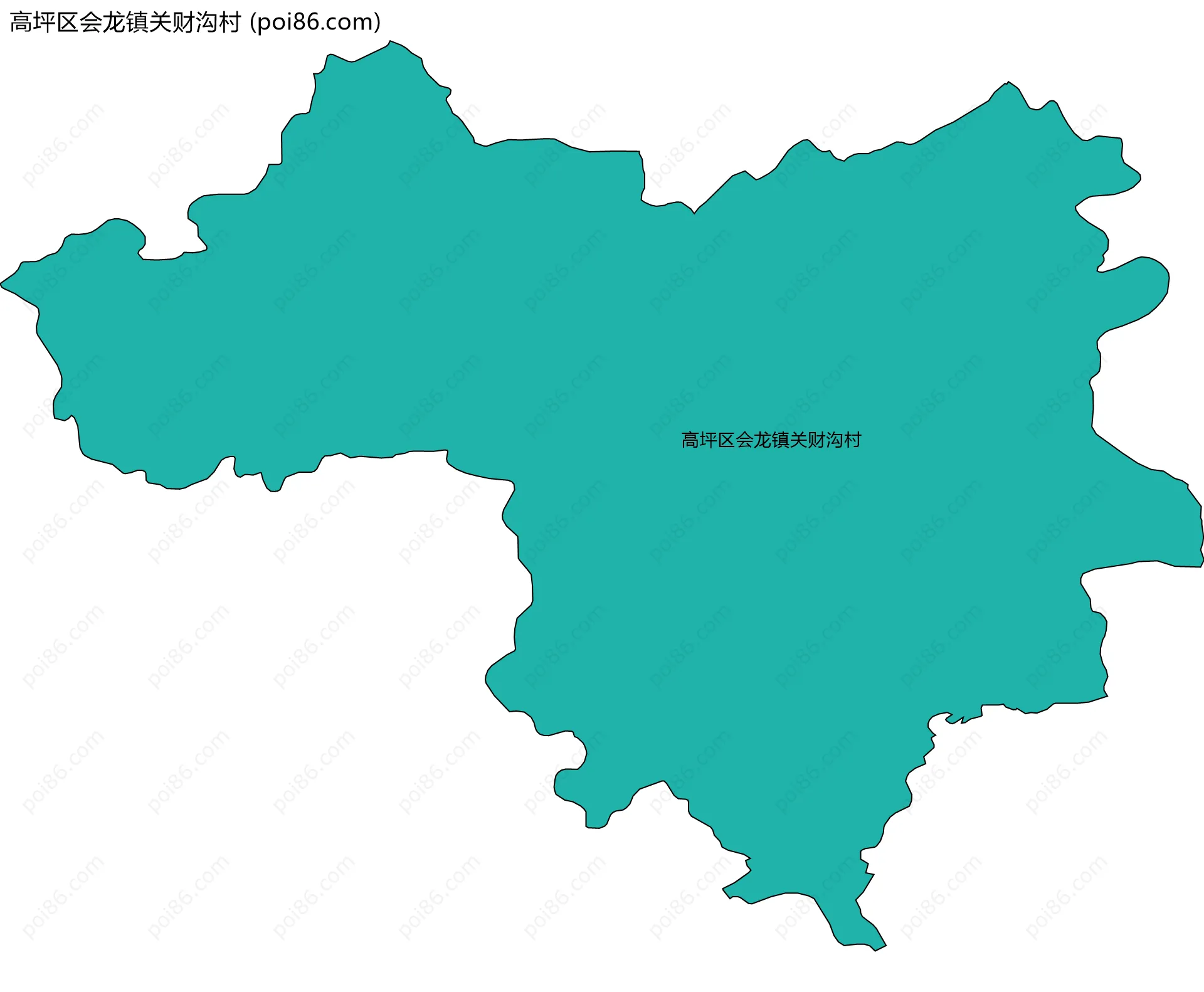 高坪区会龙镇关财沟村边界地图
