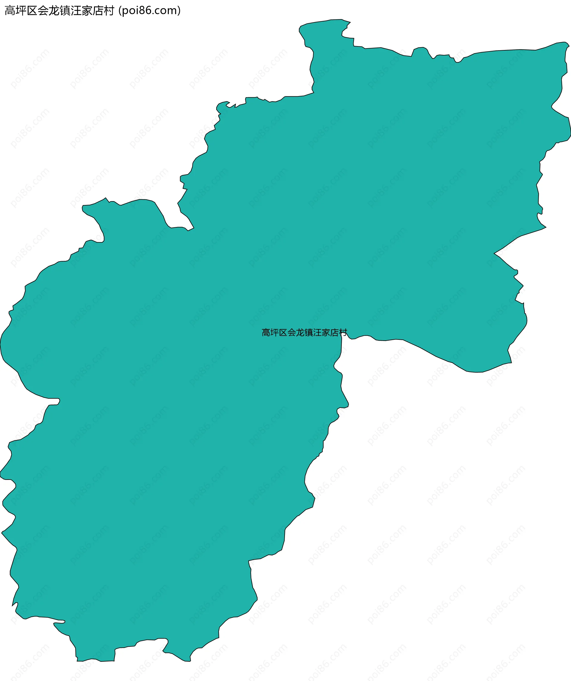 高坪区会龙镇汪家店村边界地图