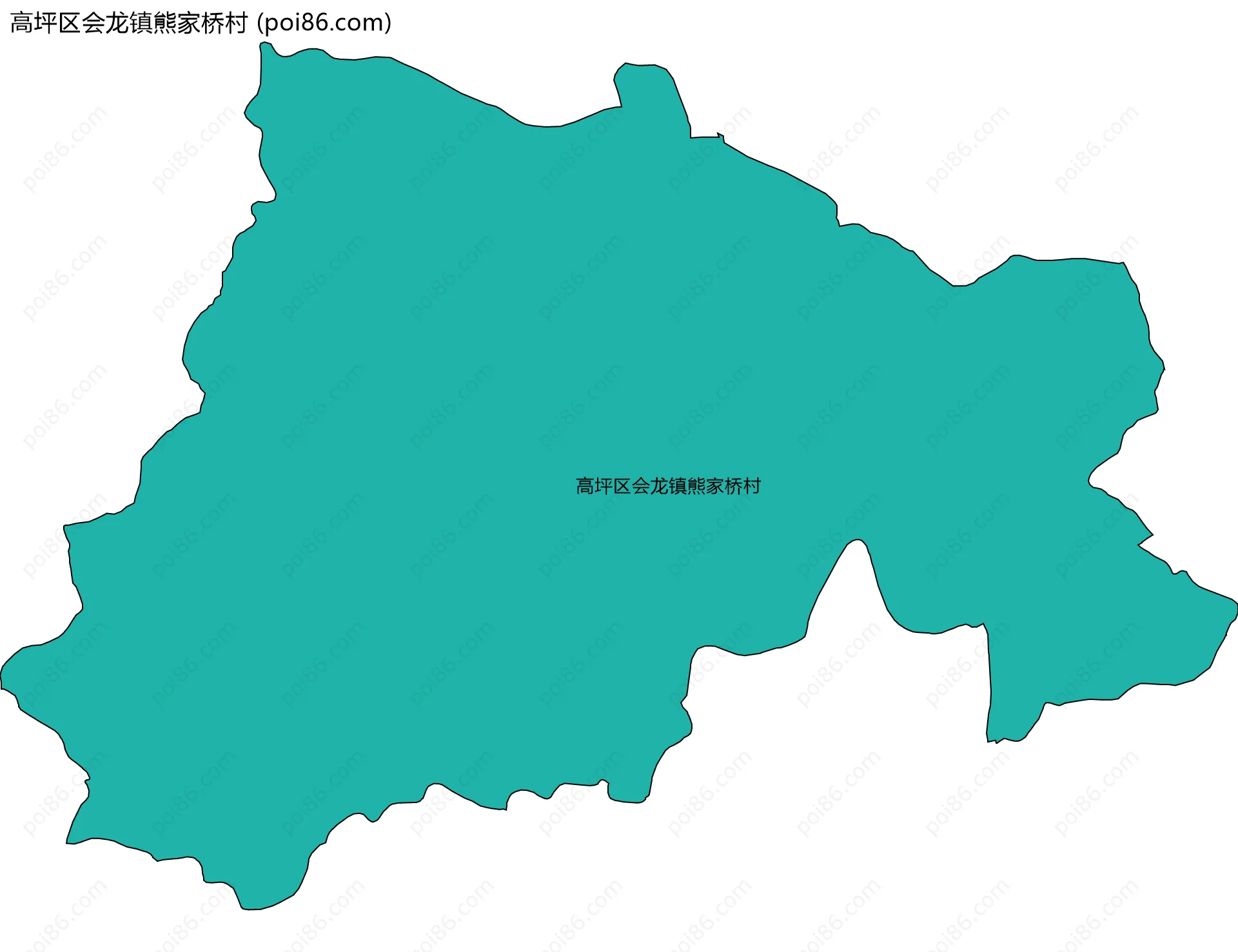 高坪区会龙镇熊家桥村边界地图