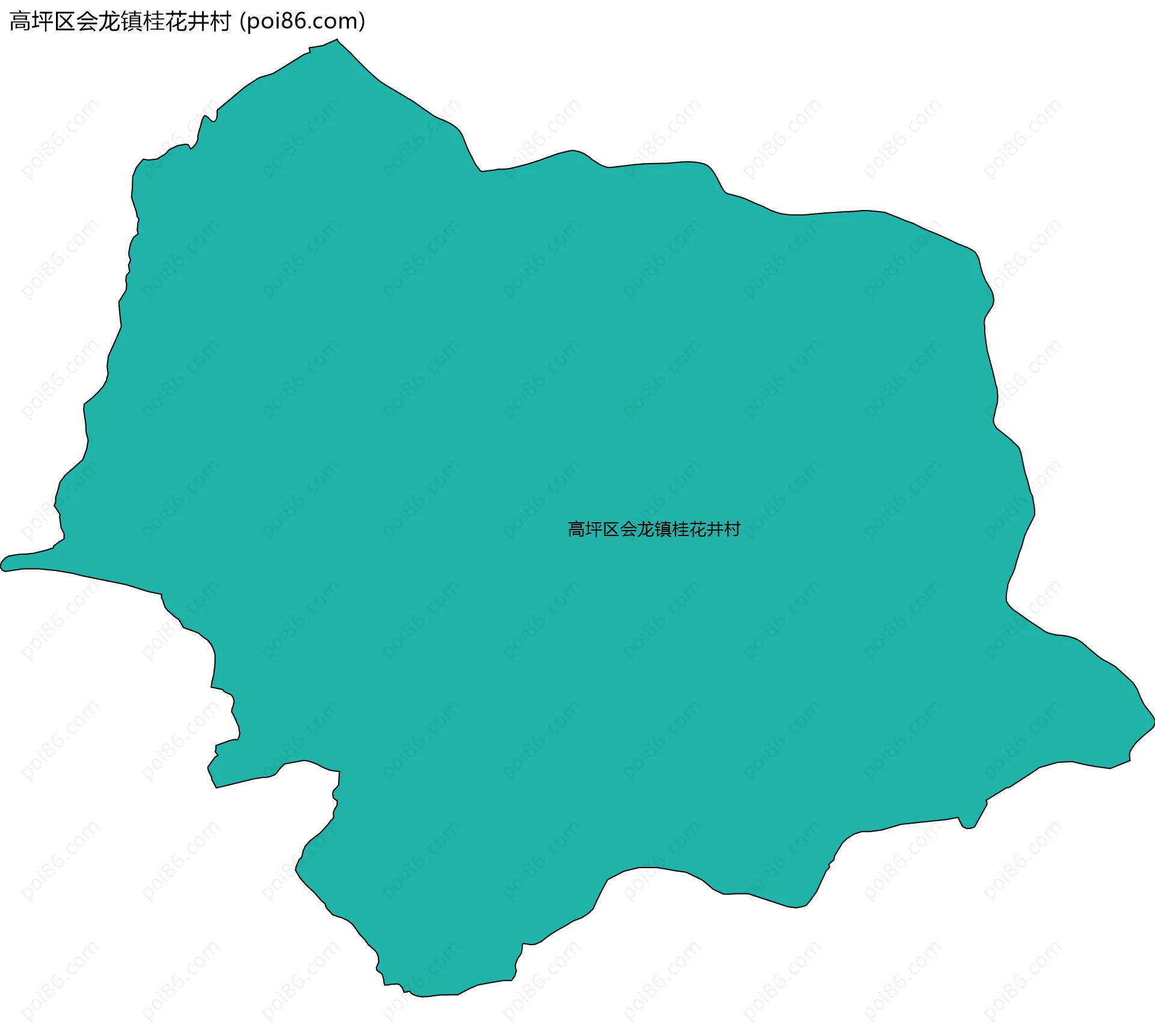 高坪区会龙镇桂花井村边界地图