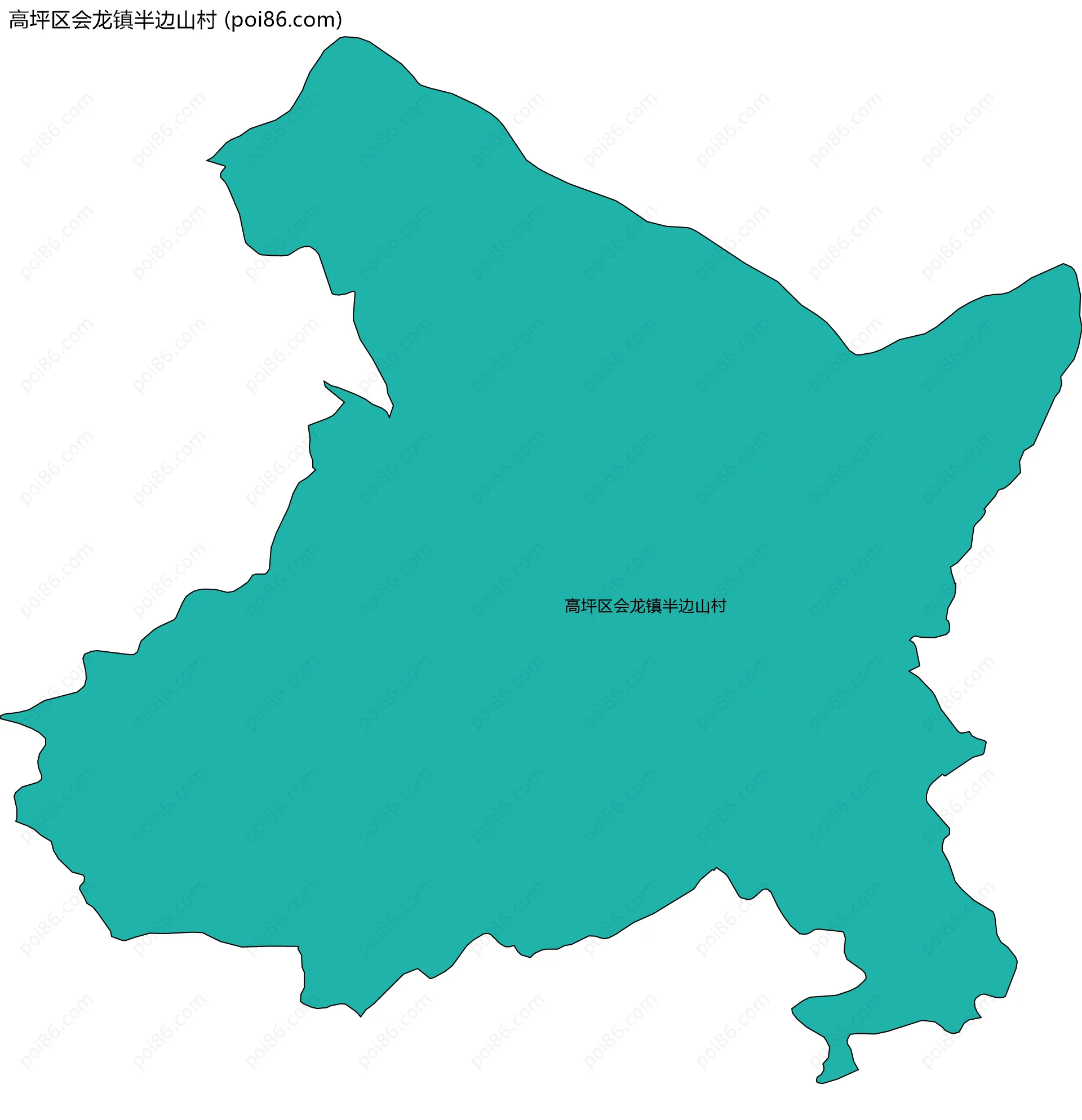 高坪区会龙镇半边山村边界地图