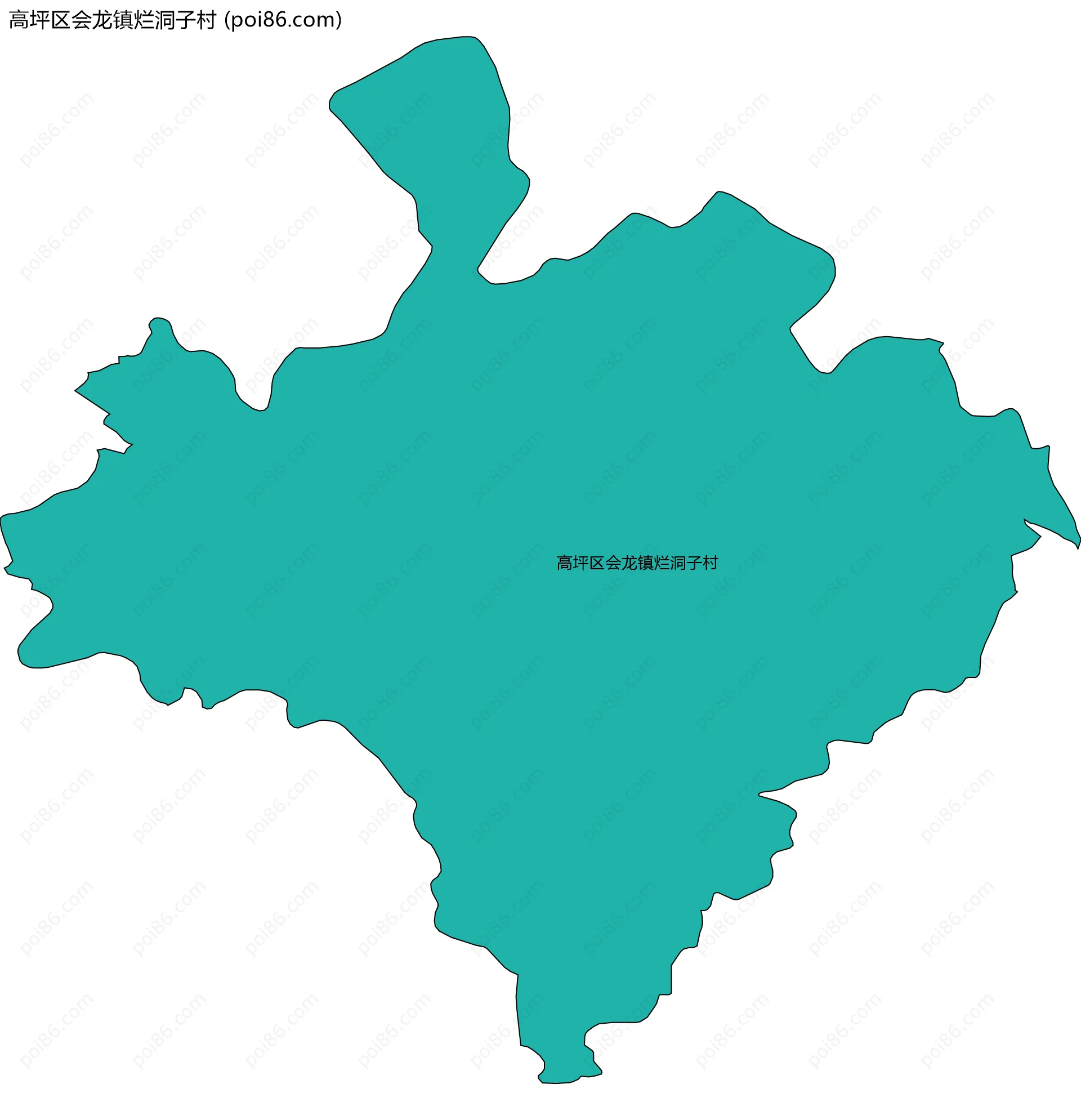 高坪区会龙镇烂洞子村边界地图