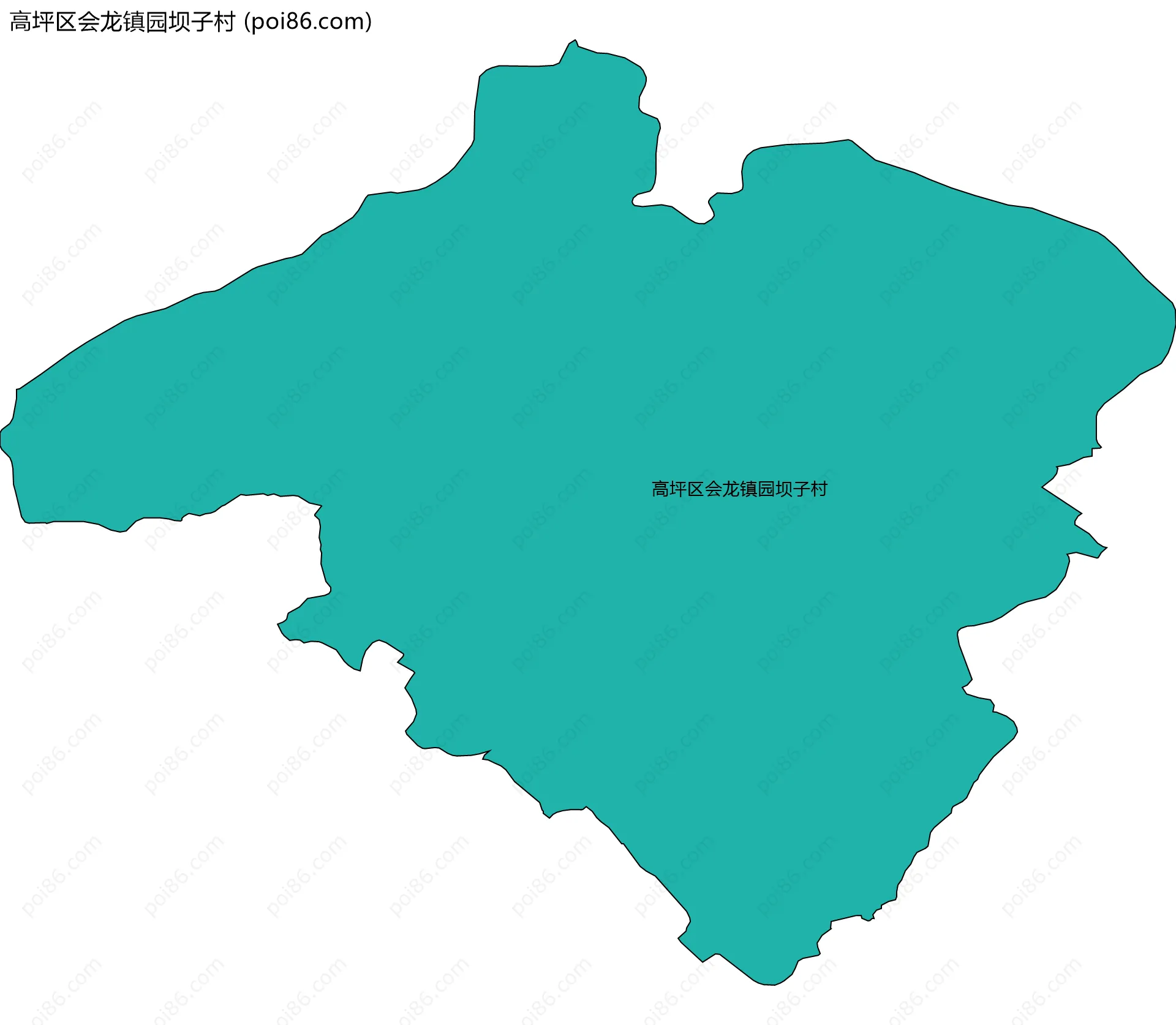 高坪区会龙镇园坝子村边界地图