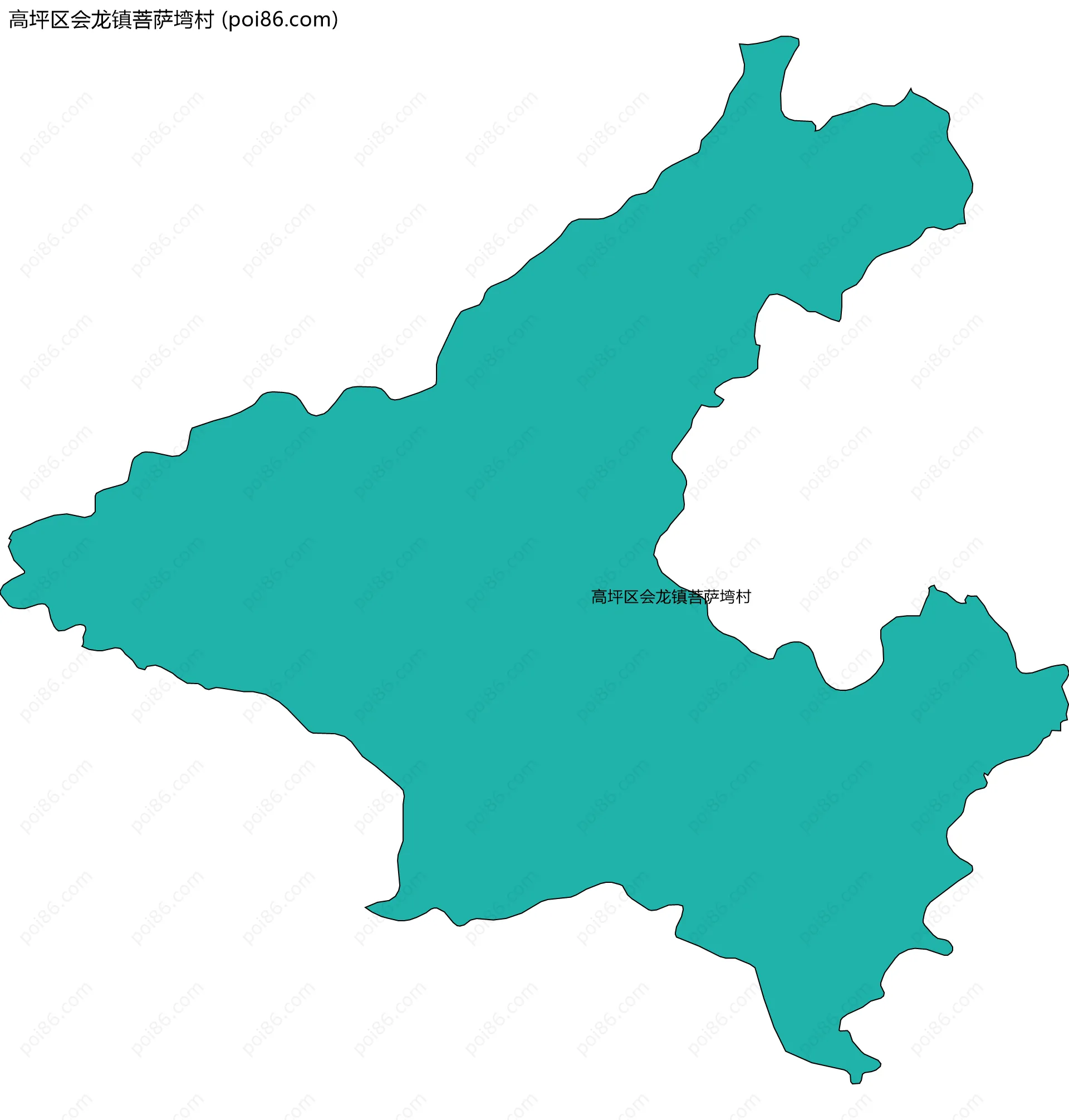 高坪区会龙镇菩萨塆村边界地图