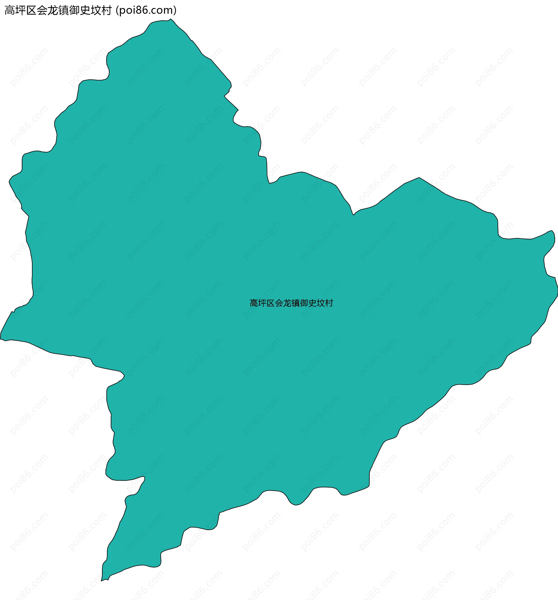 高坪区会龙镇御史坟村边界地图