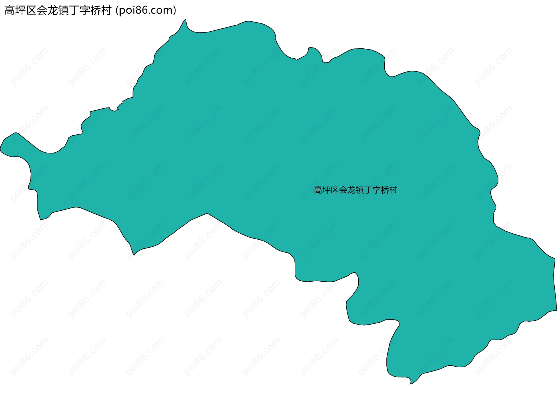高坪区会龙镇丁字桥村边界地图