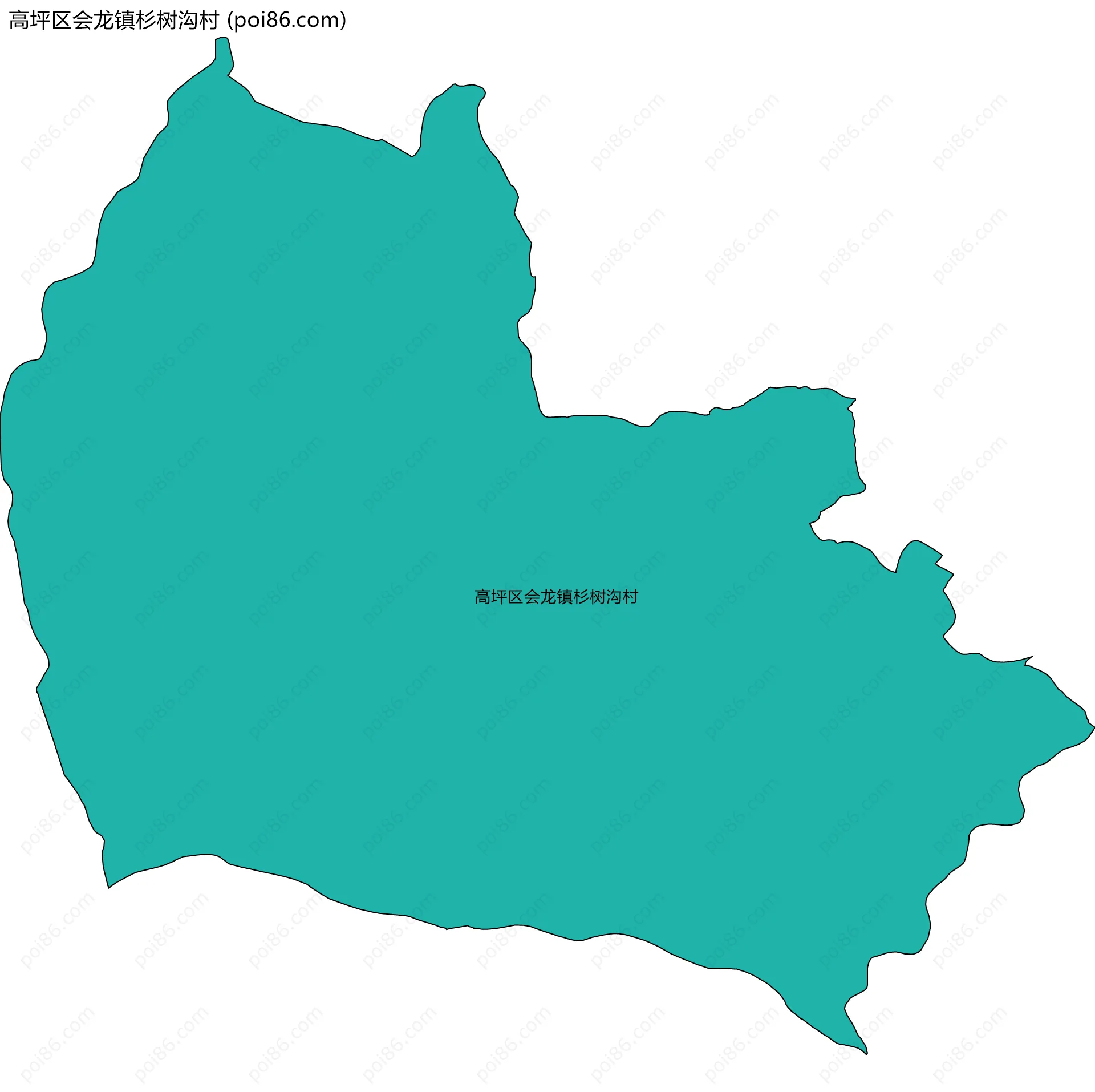 高坪区会龙镇杉树沟村边界地图