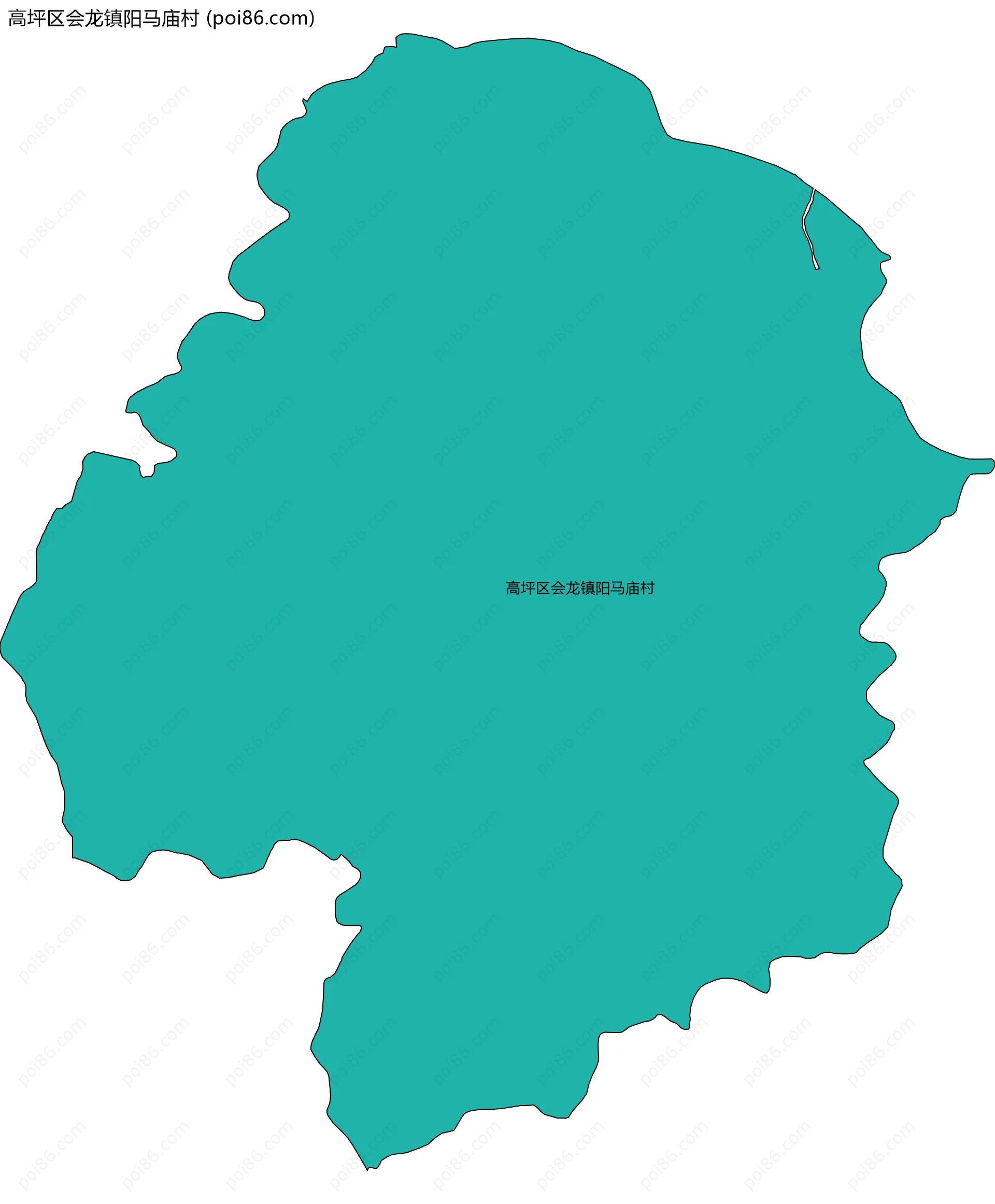 高坪区会龙镇阳马庙村边界地图