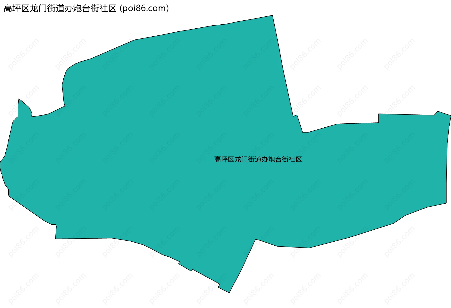 高坪区龙门街道办炮台街社区边界地图