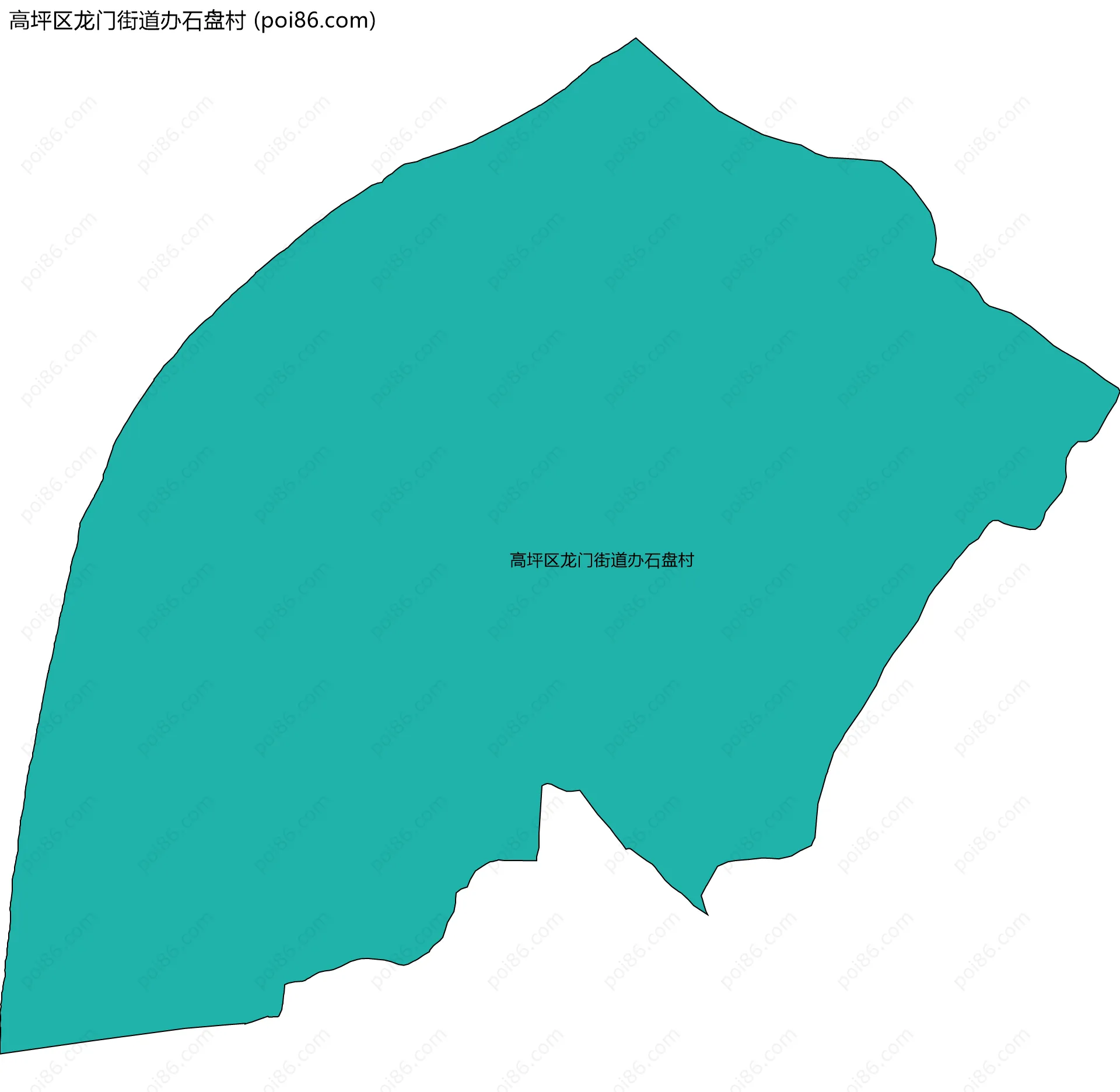高坪区龙门街道办石盘村边界地图