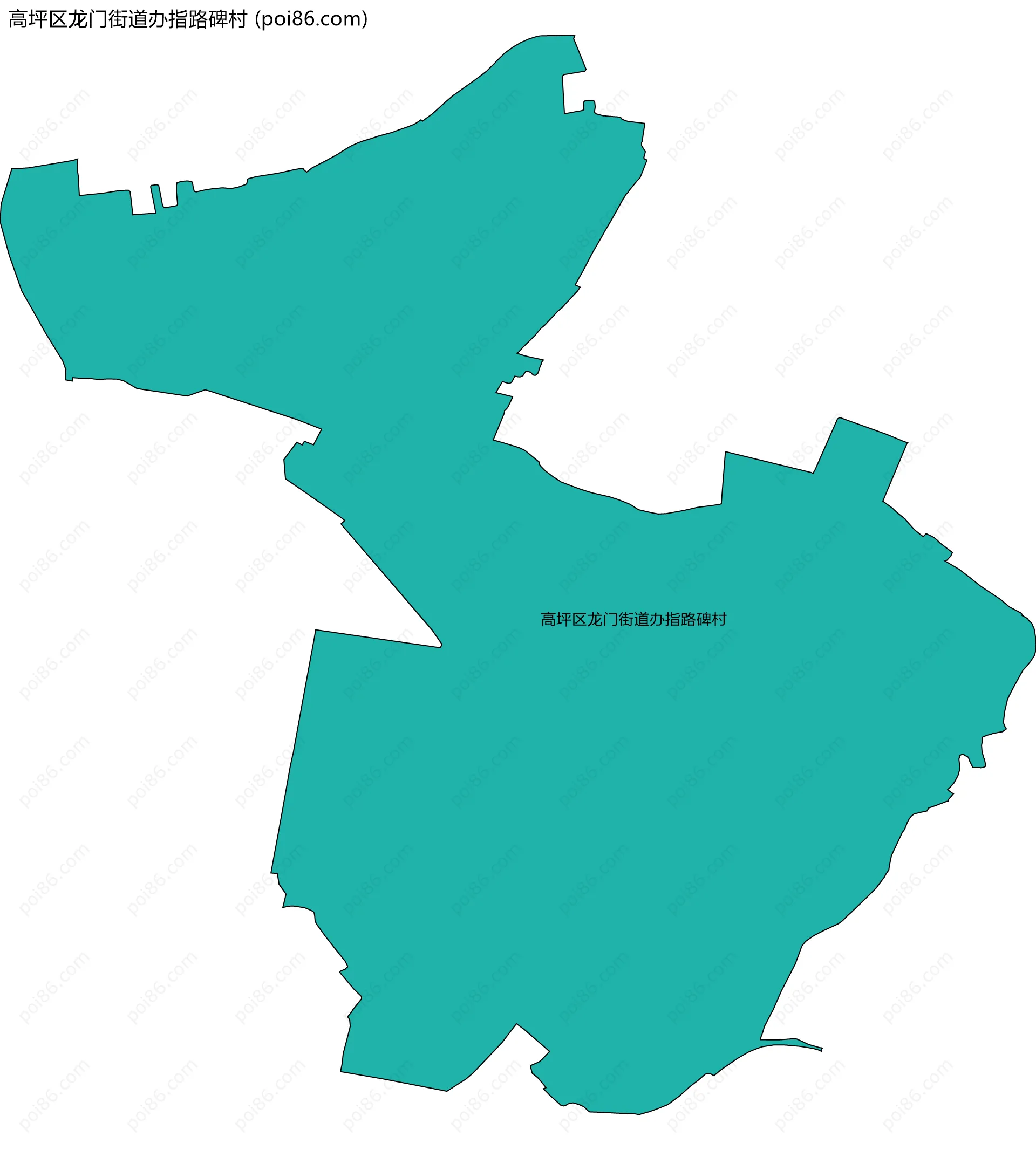 高坪区龙门街道办指路碑村边界地图