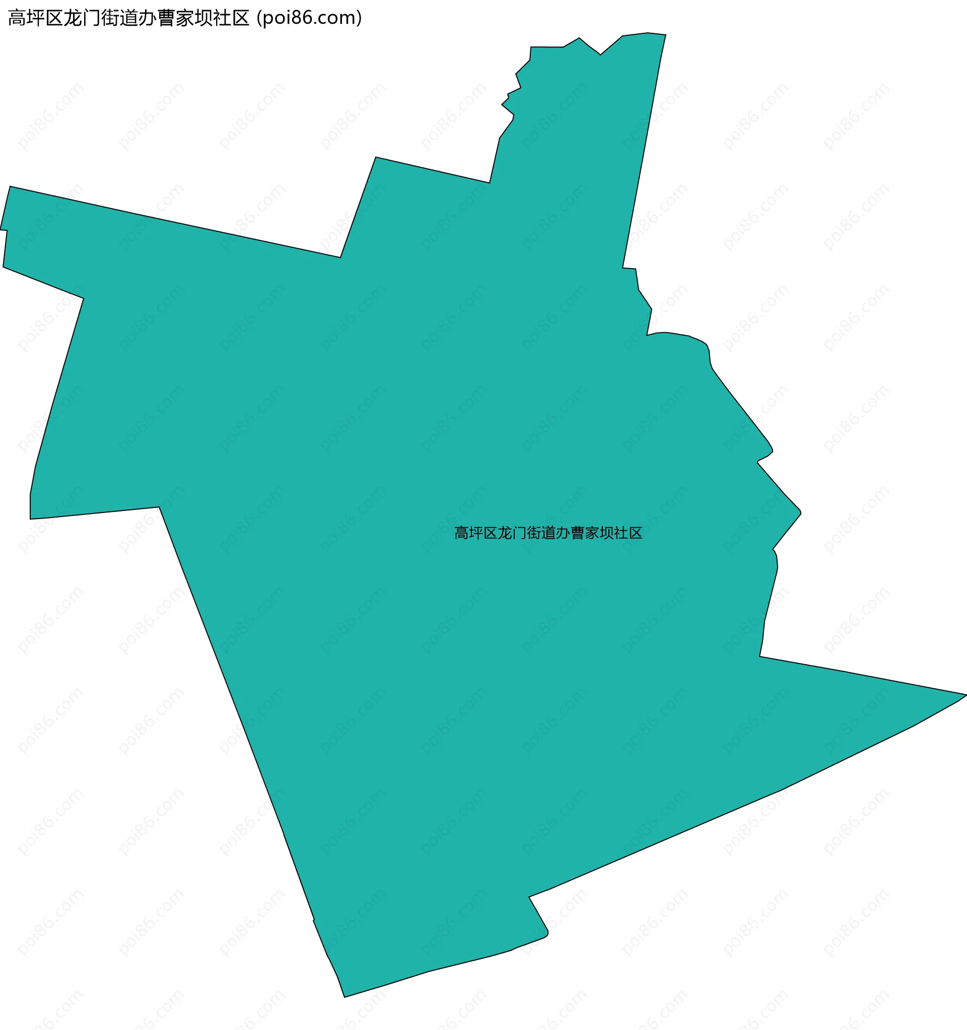 高坪区龙门街道办曹家坝社区边界地图