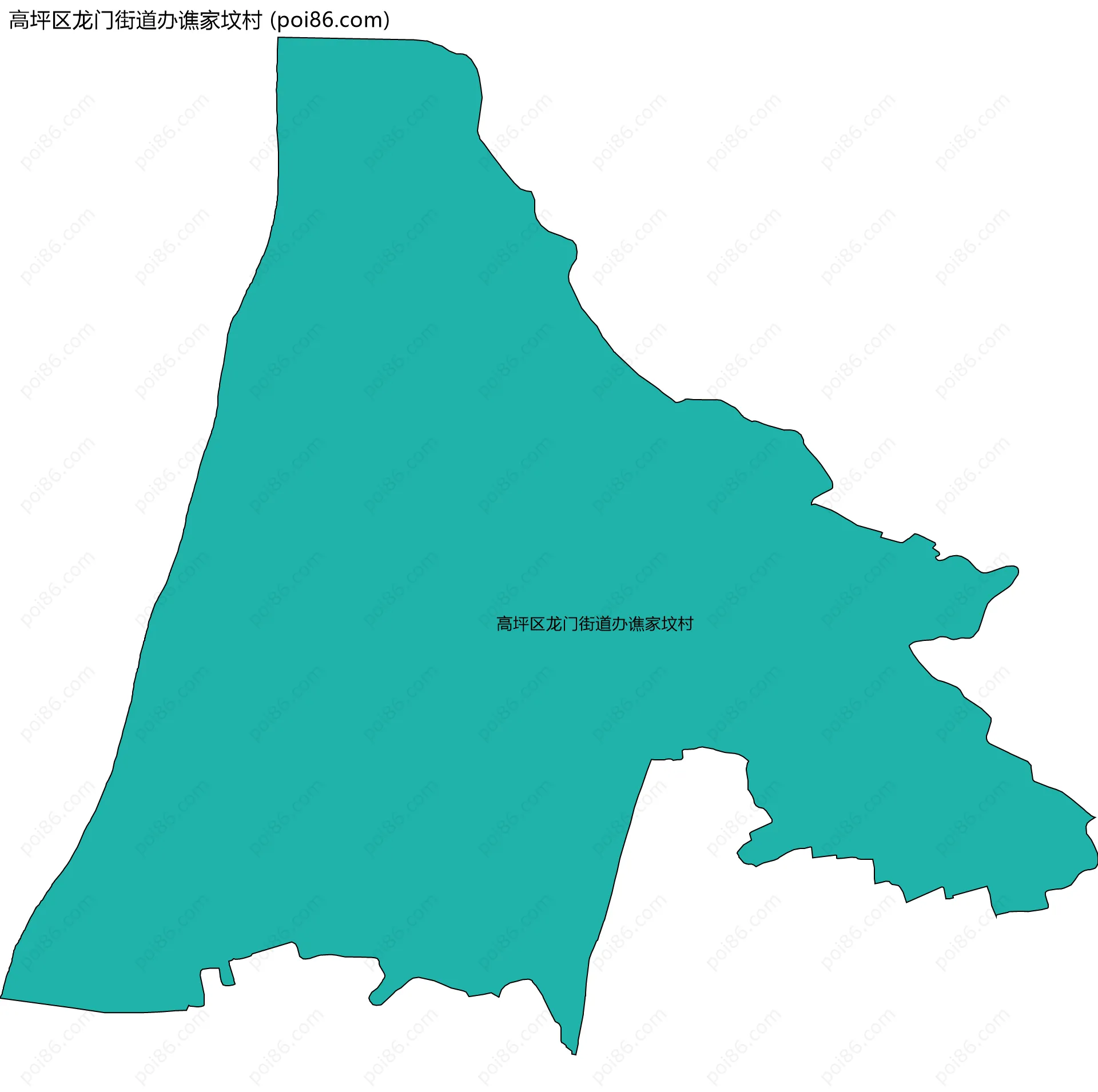 高坪区龙门街道办谯家坟村边界地图