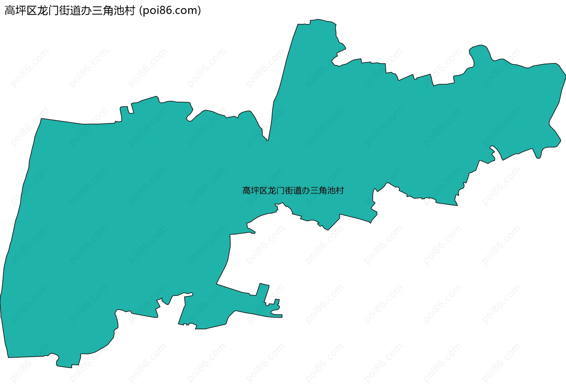 高坪区龙门街道办三角池村边界地图