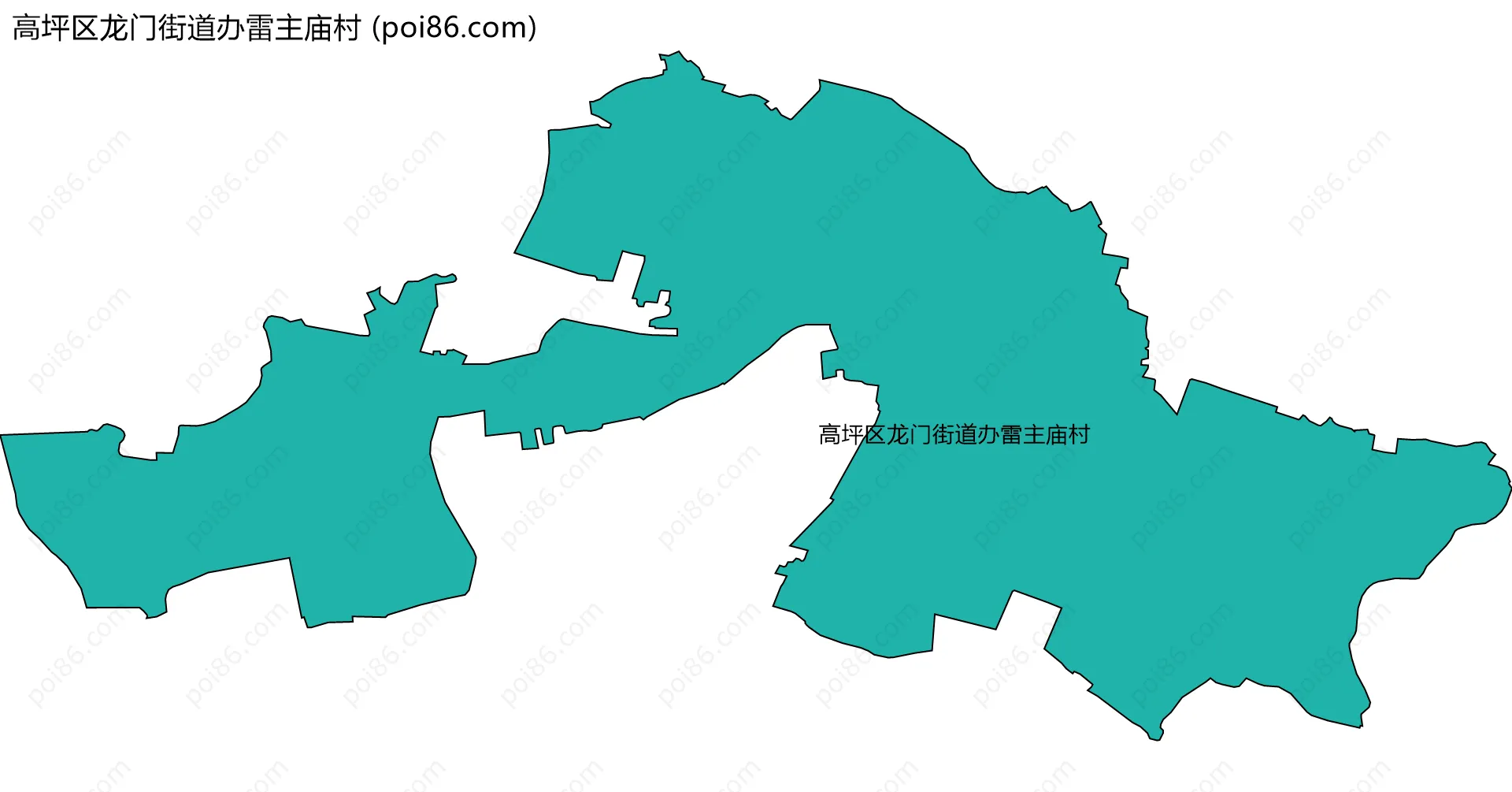 高坪区龙门街道办雷主庙村边界地图