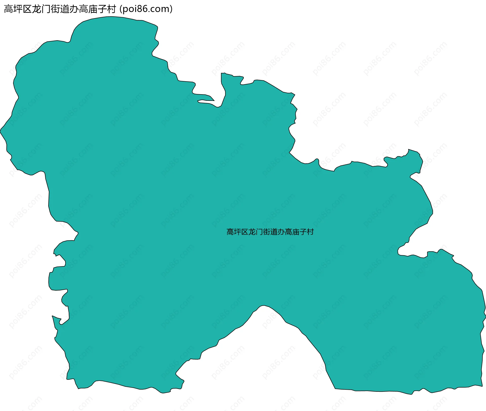 高坪区龙门街道办高庙子村边界地图