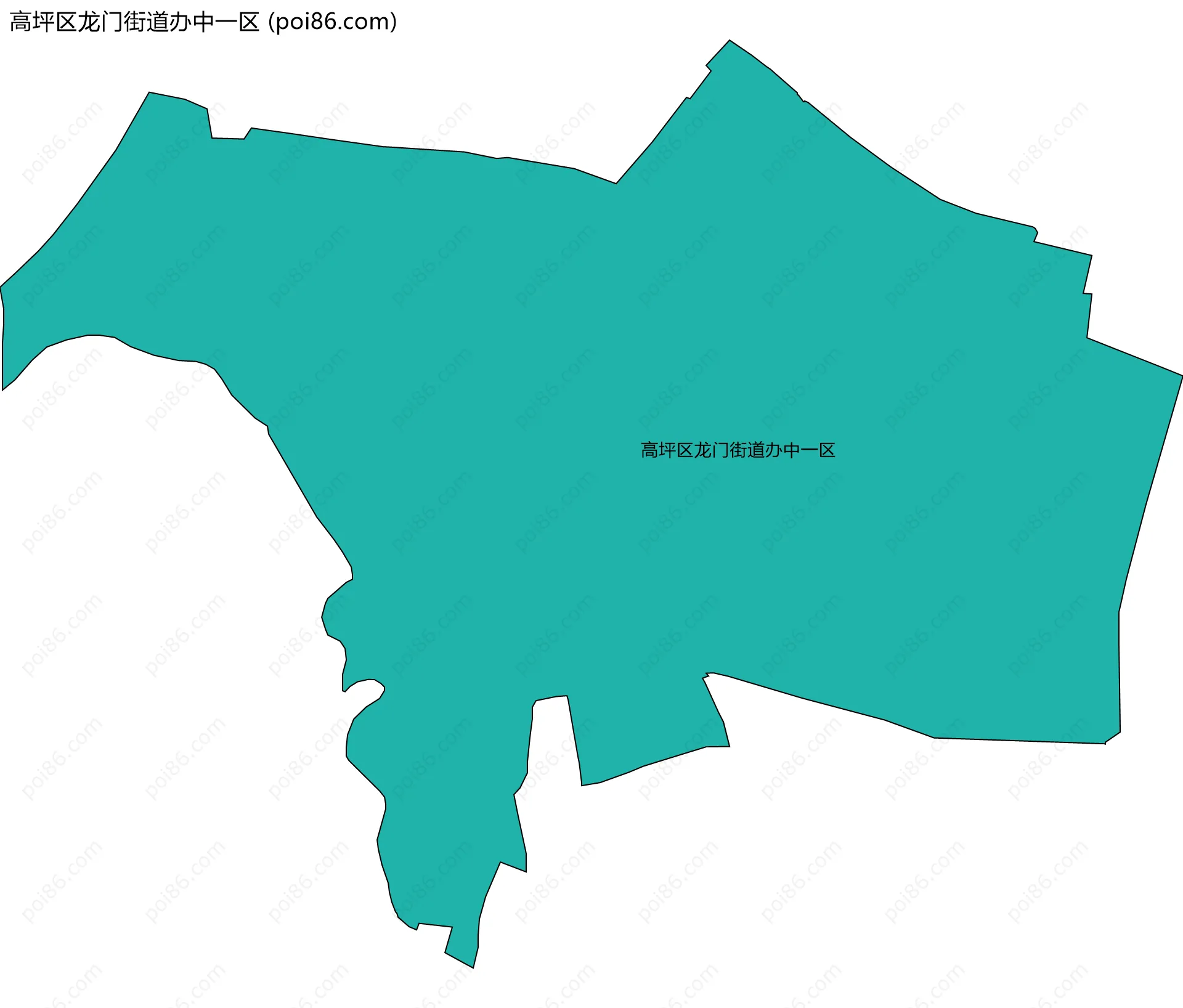 高坪区龙门街道办中一区边界地图