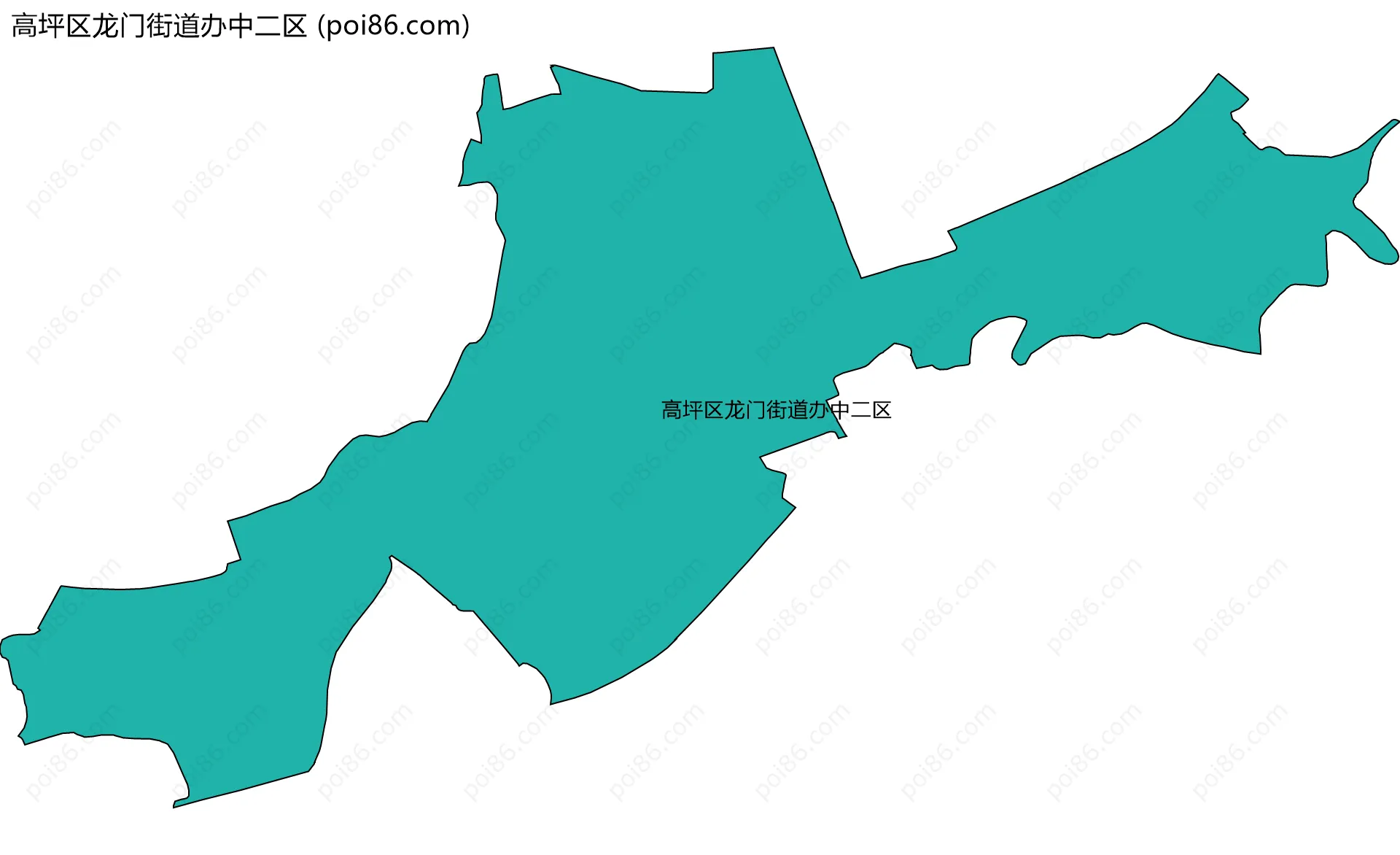 高坪区龙门街道办中二区边界地图