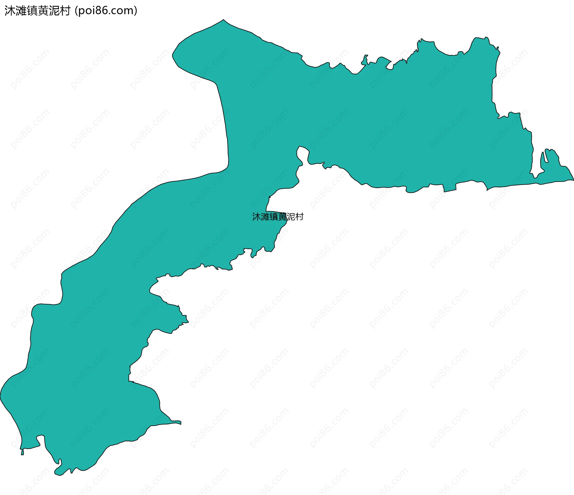 沐滩镇黄泥村边界地图