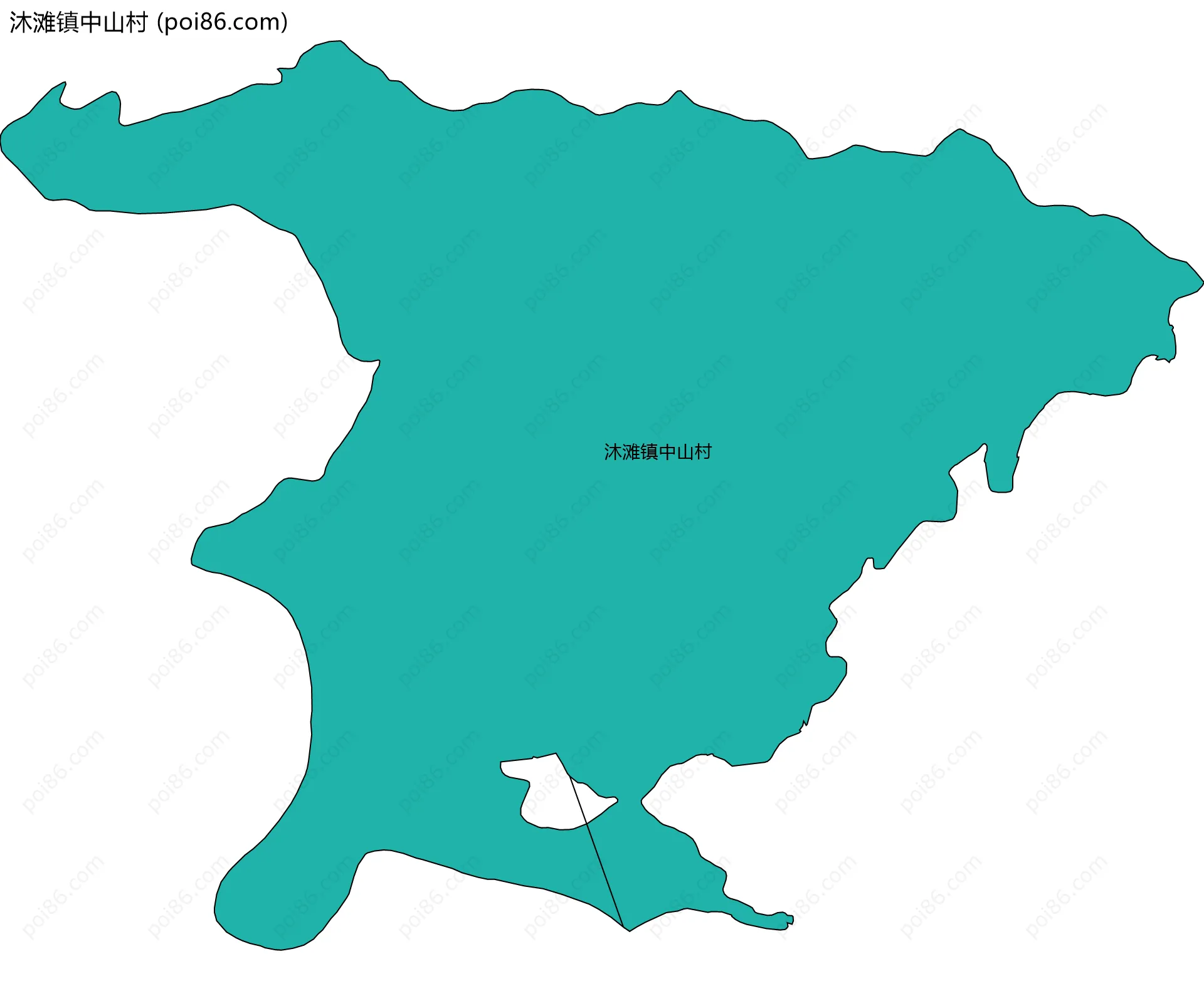 沐滩镇中山村边界地图