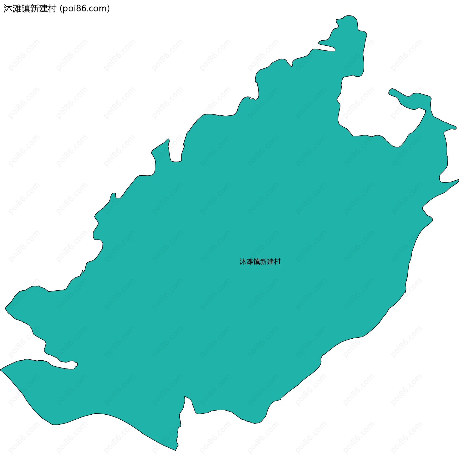 沐滩镇新建村边界地图