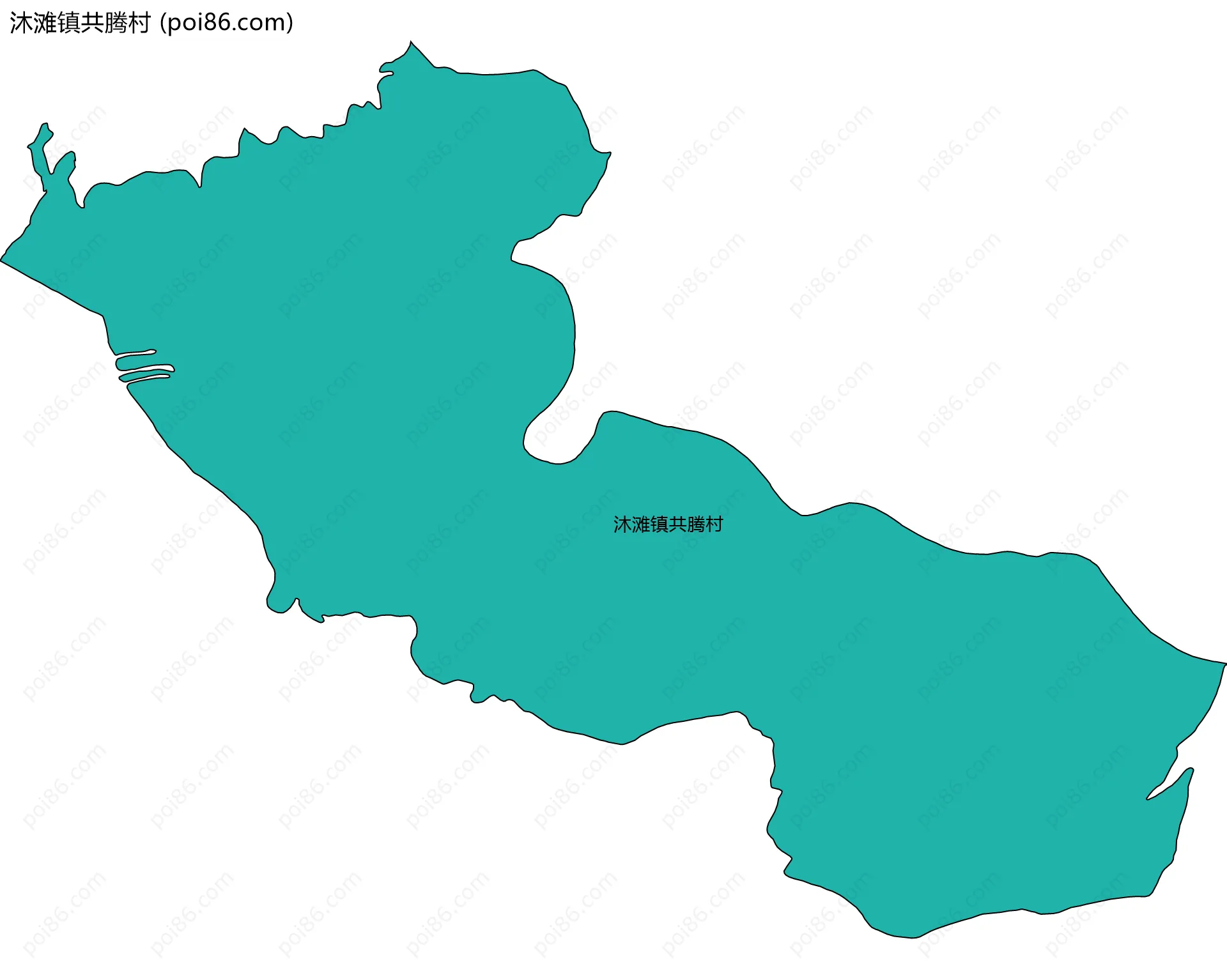 沐滩镇共腾村边界地图