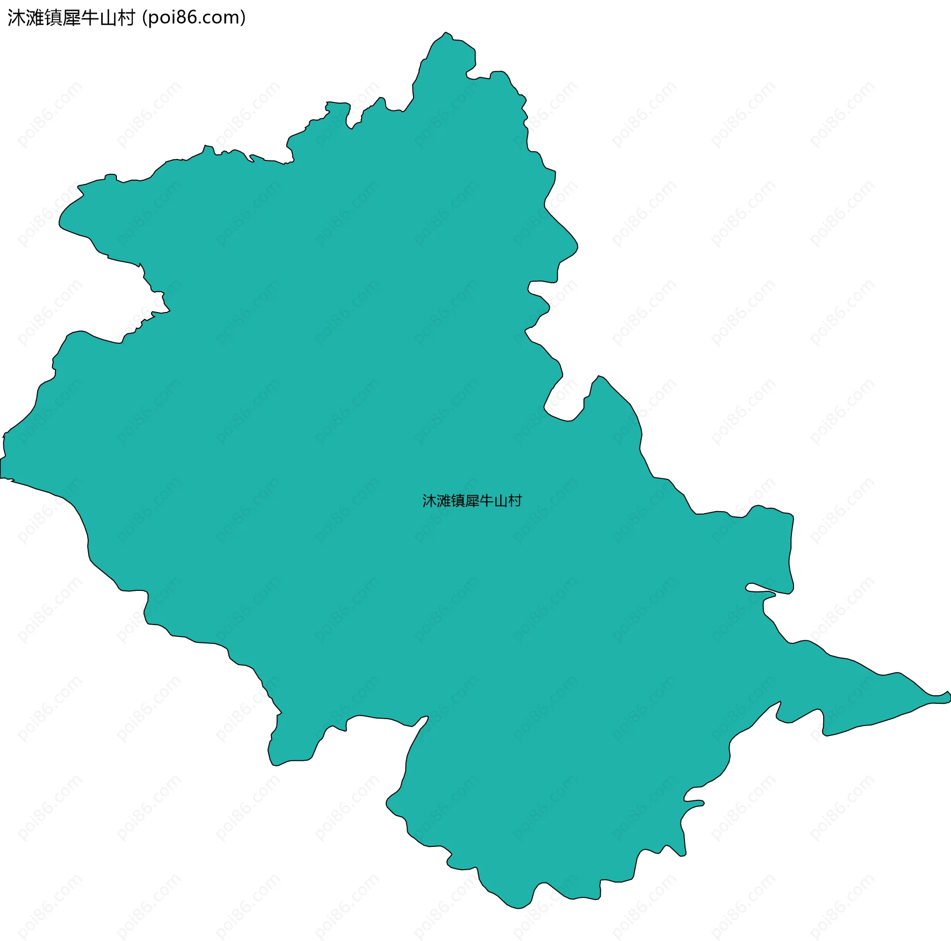 沐滩镇犀牛山村边界地图