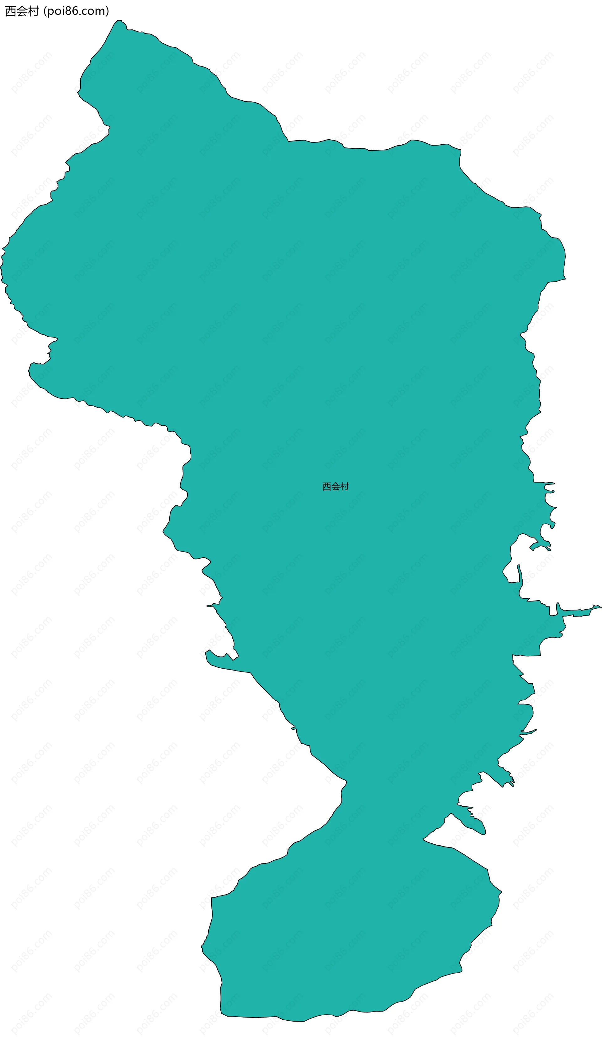 西会村边界地图