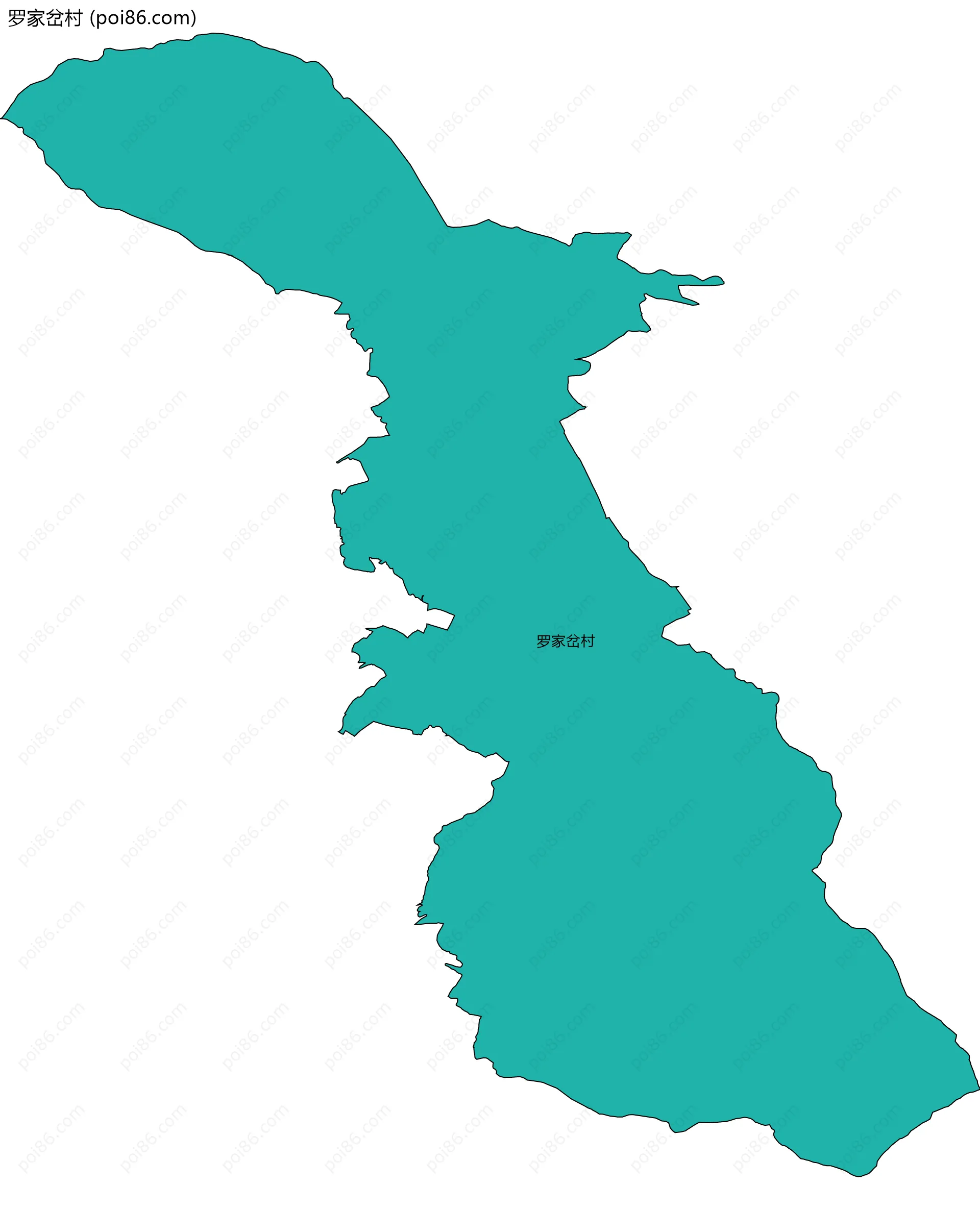 罗家岔村边界地图