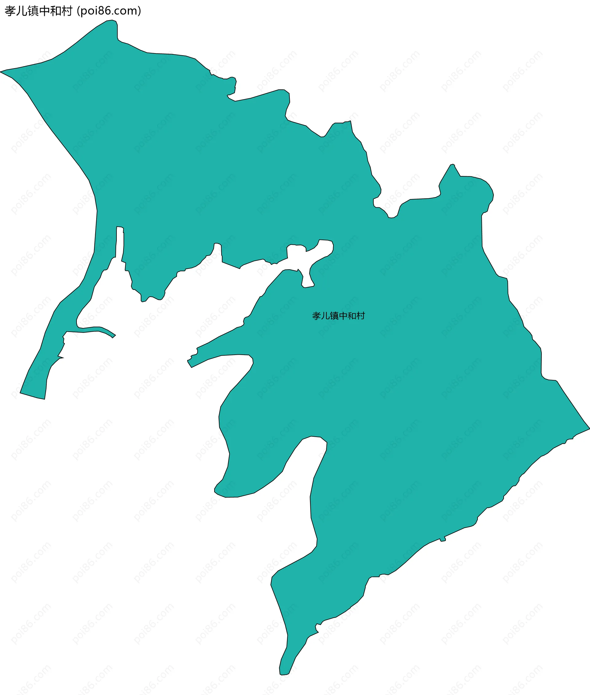 孝儿镇中和村边界地图