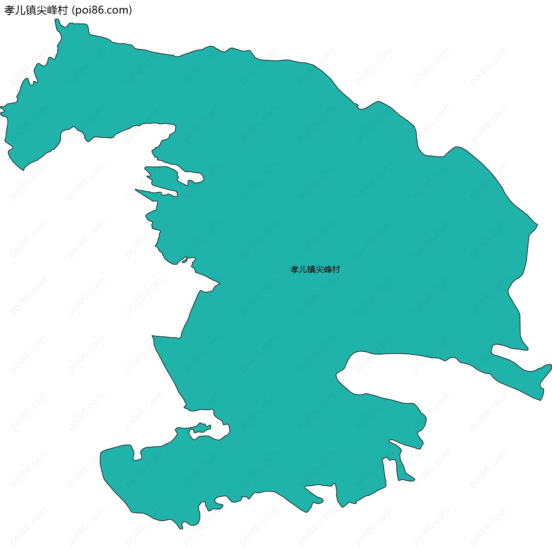 孝儿镇尖峰村边界地图