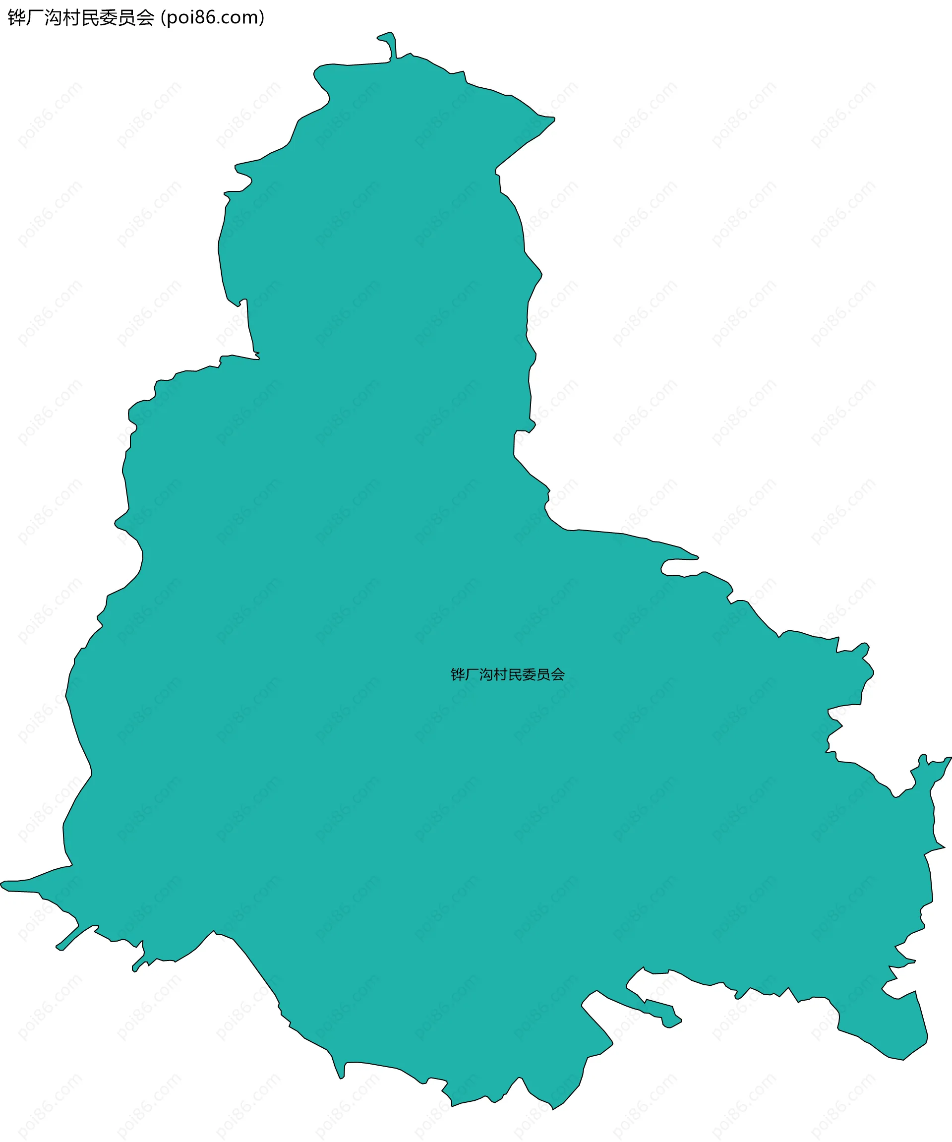 铧厂沟村民委员会边界地图