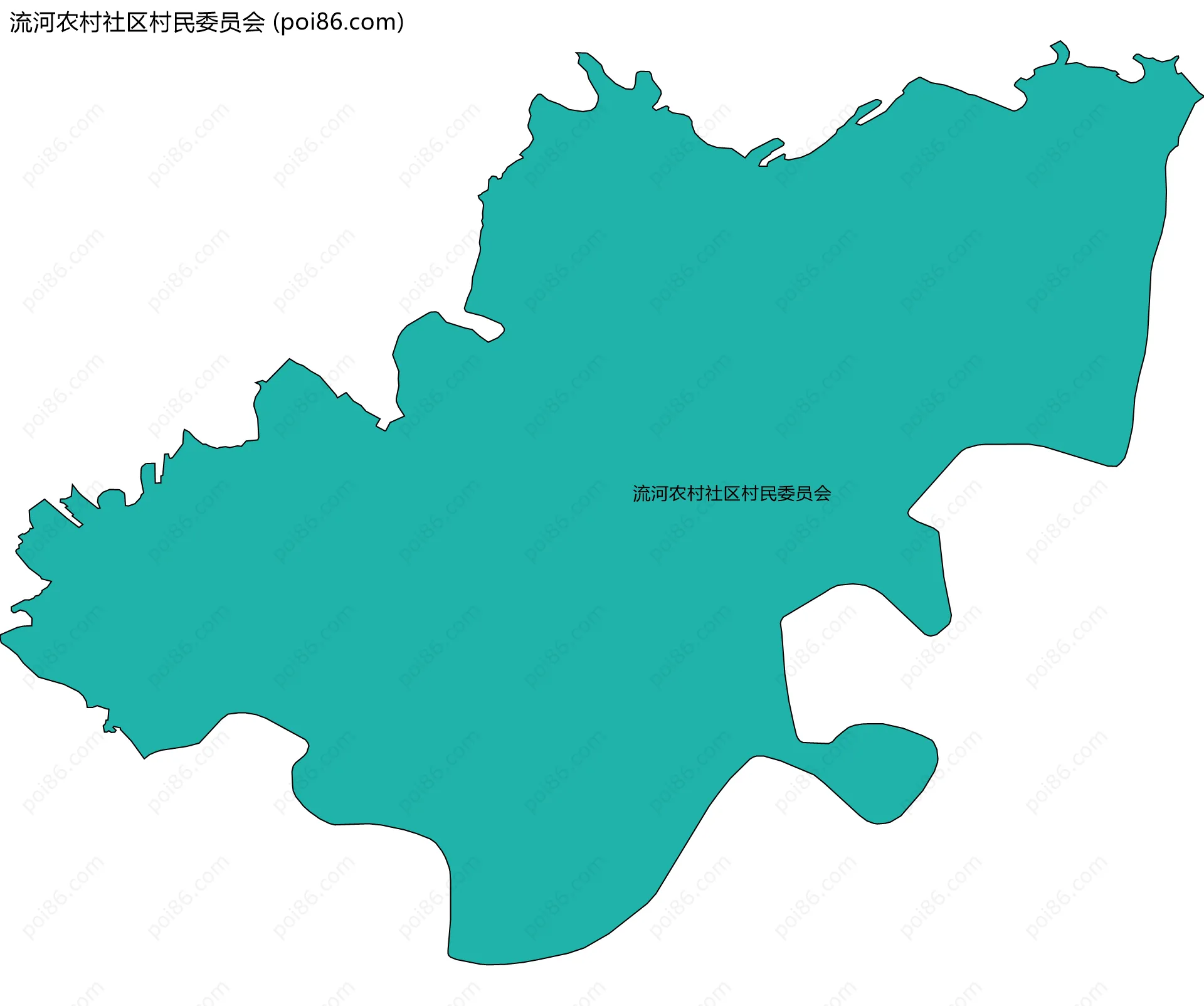 流河农村社区村民委员会边界地图