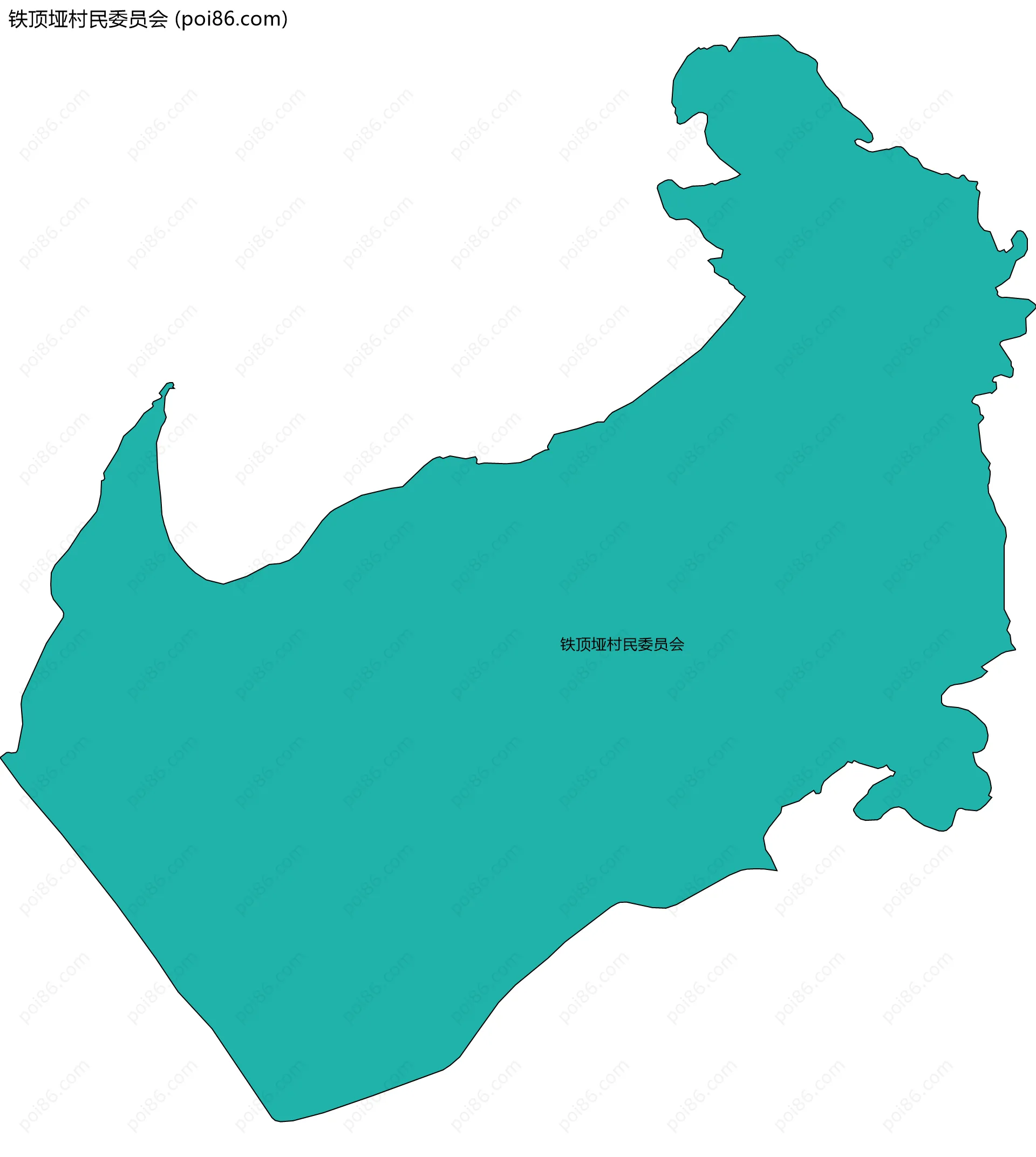铁顶垭村民委员会边界地图