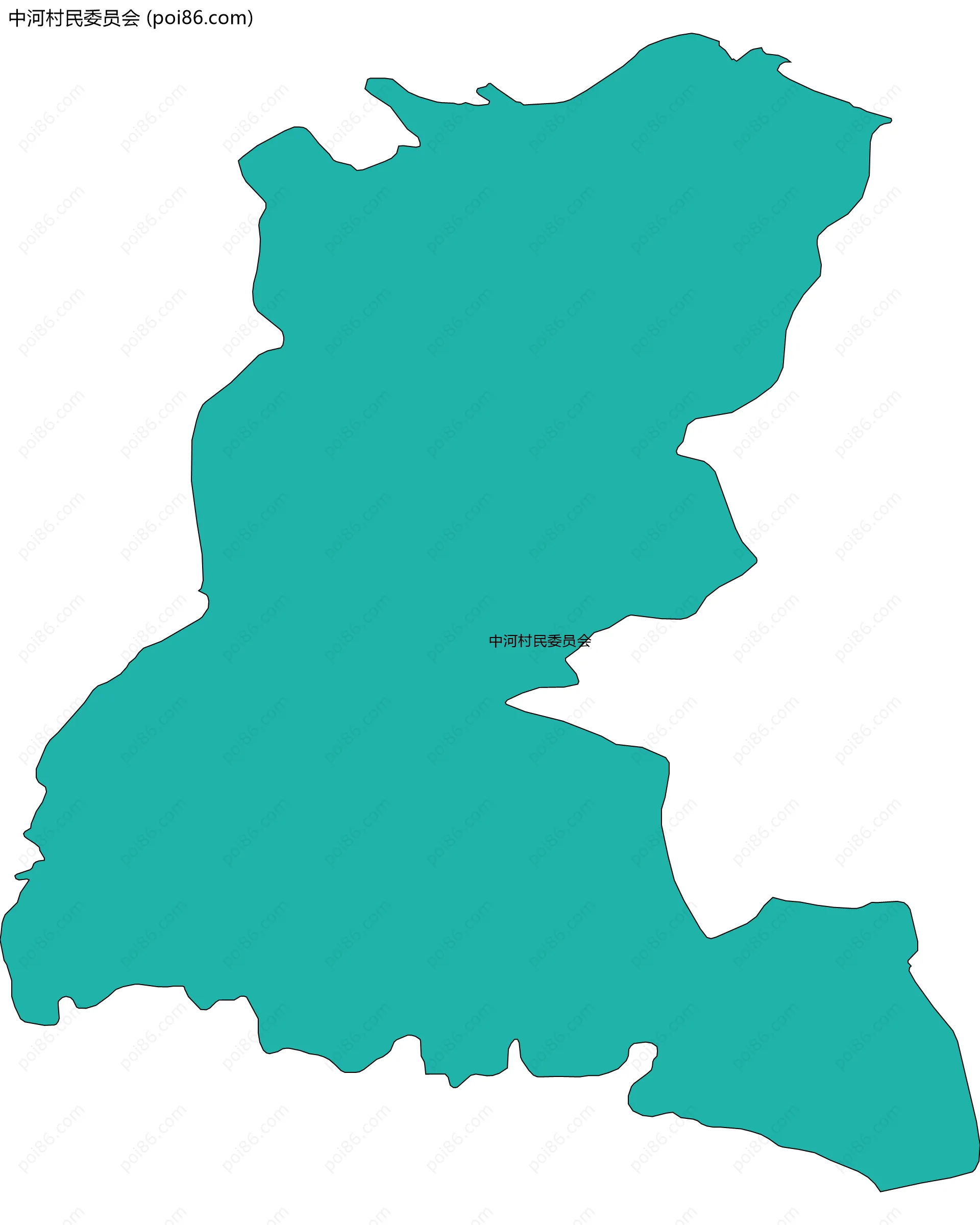 中河村民委员会边界地图