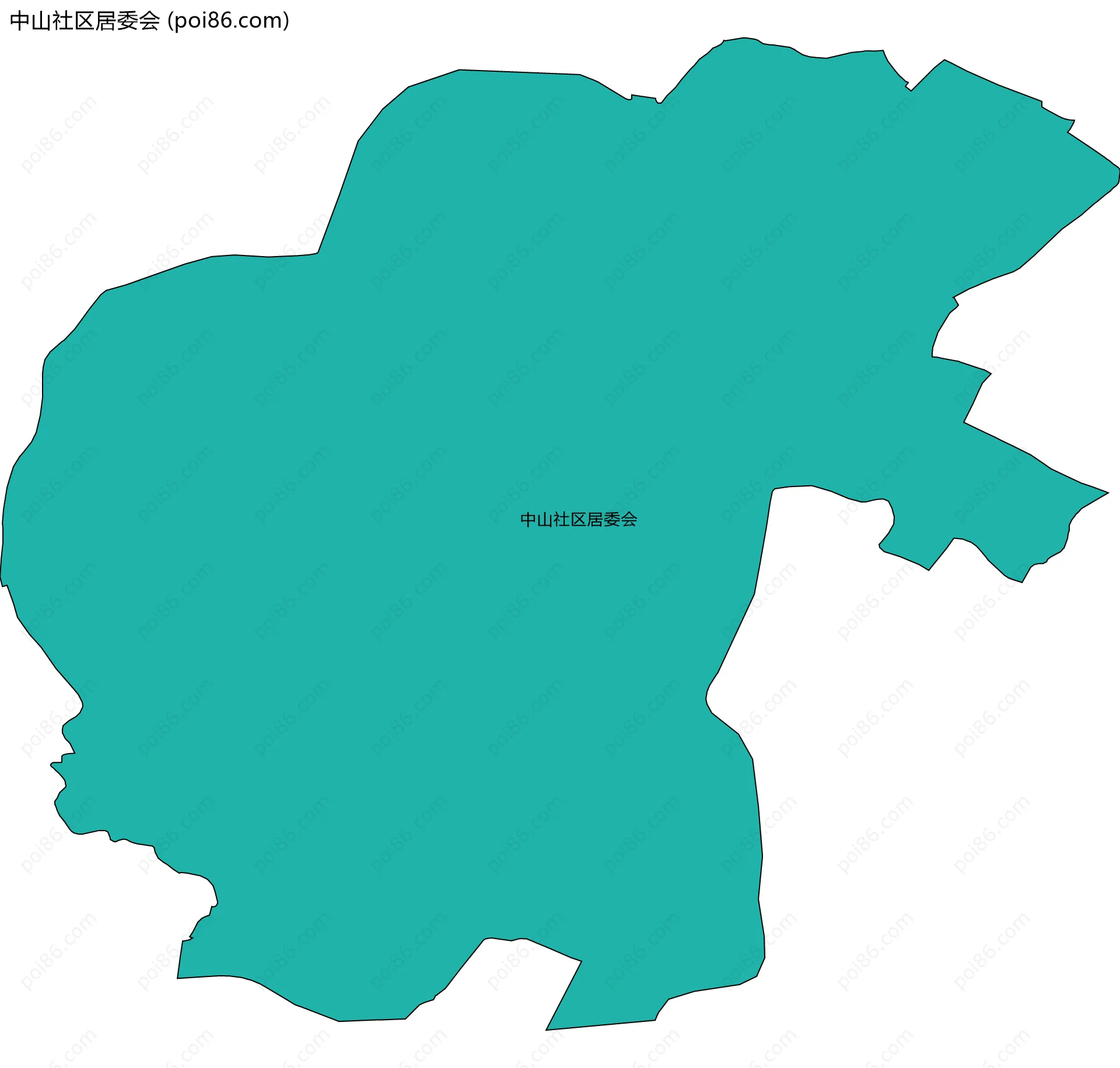 中山社区居委会边界地图