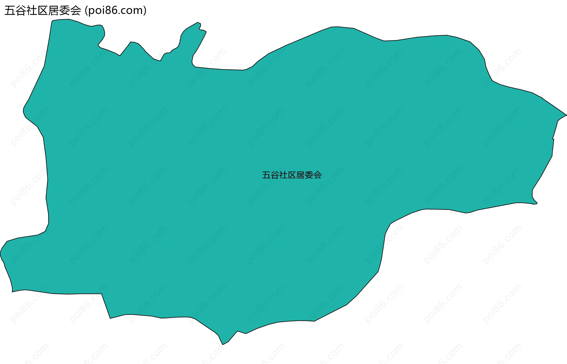 五谷社区居委会边界地图