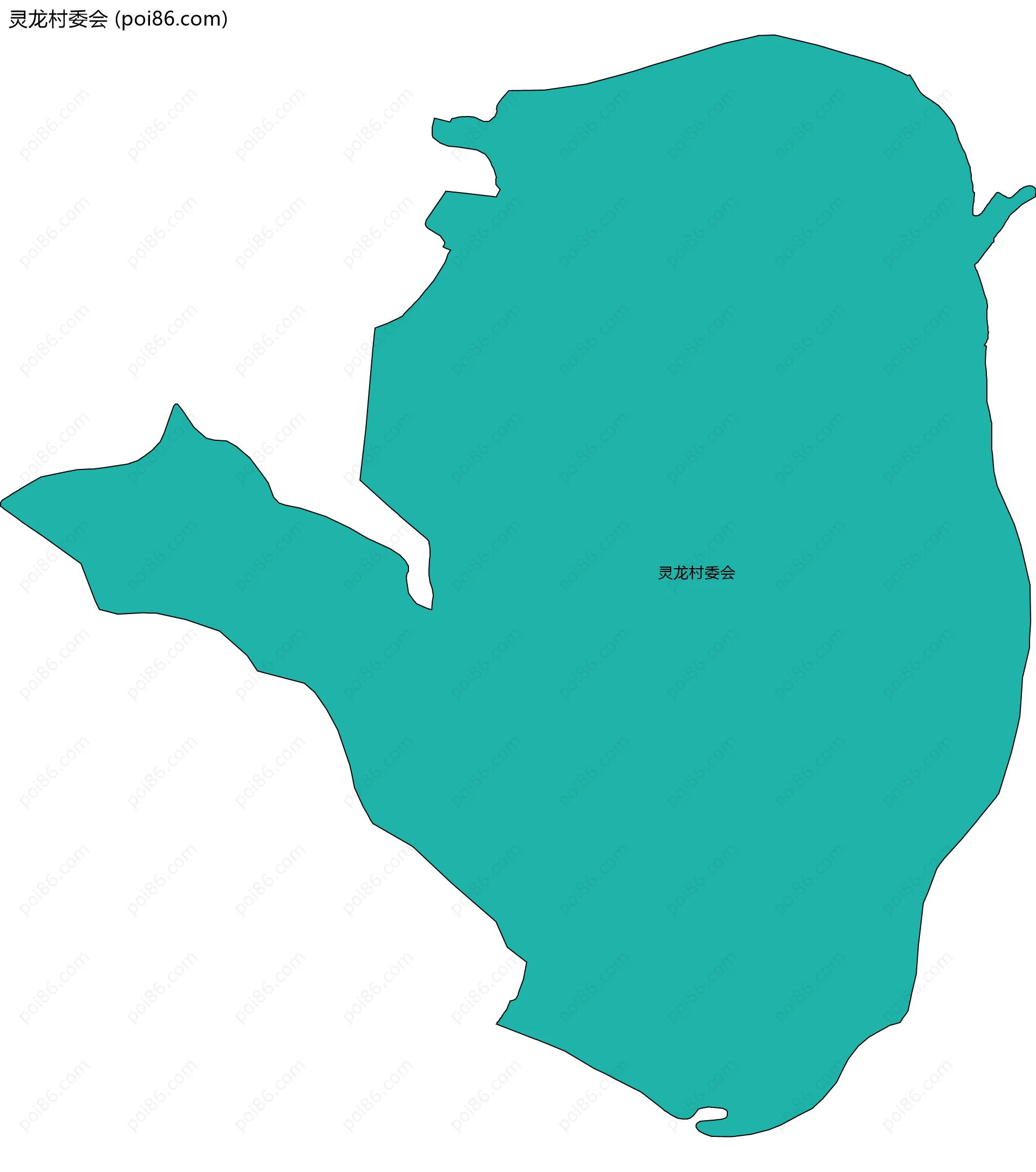 灵龙村委会边界地图