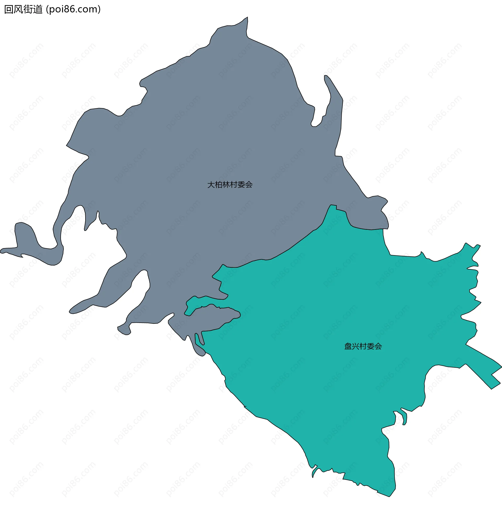 回风街道边界地图(五级行政区划)