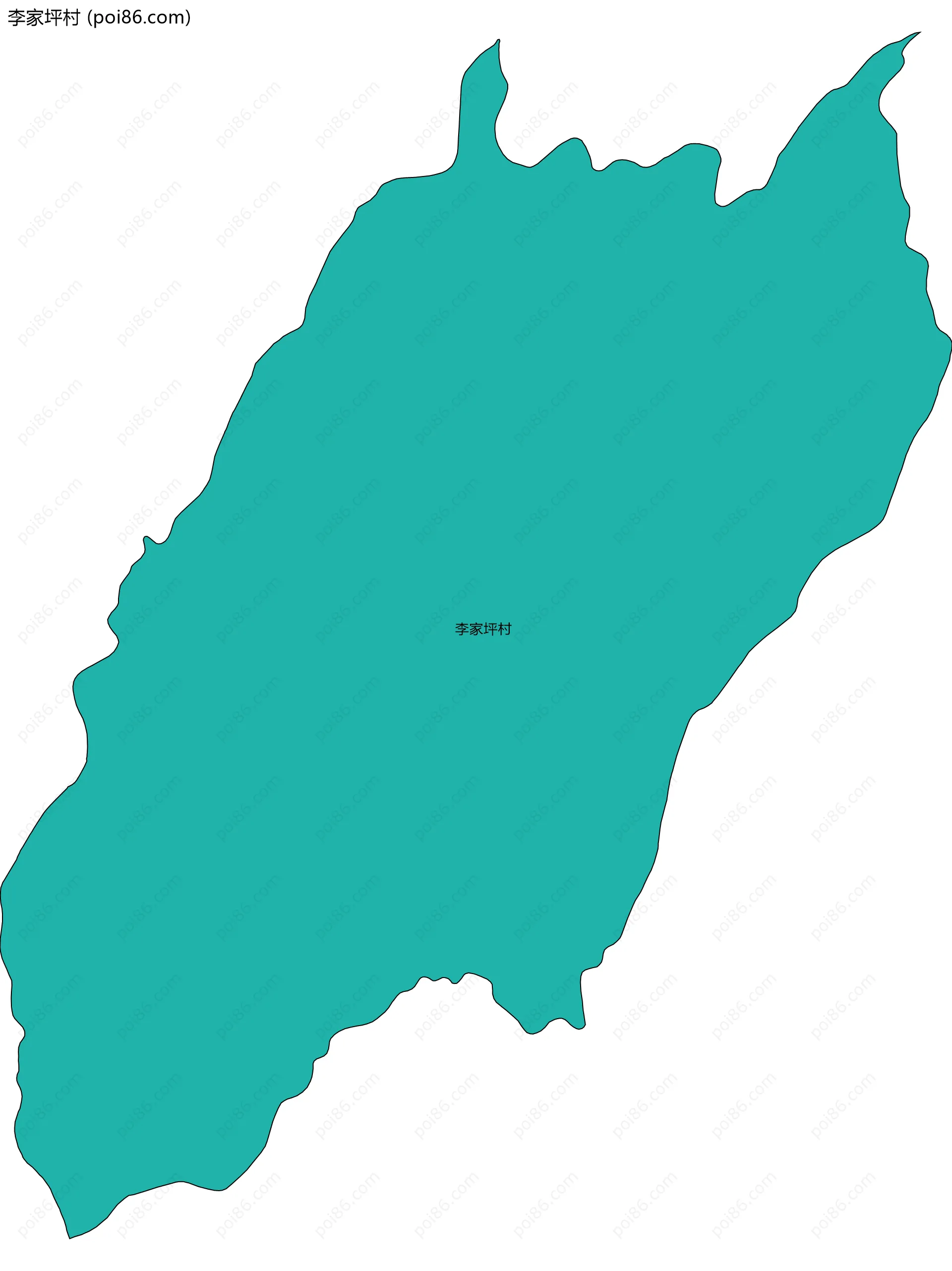 李家坪村边界地图