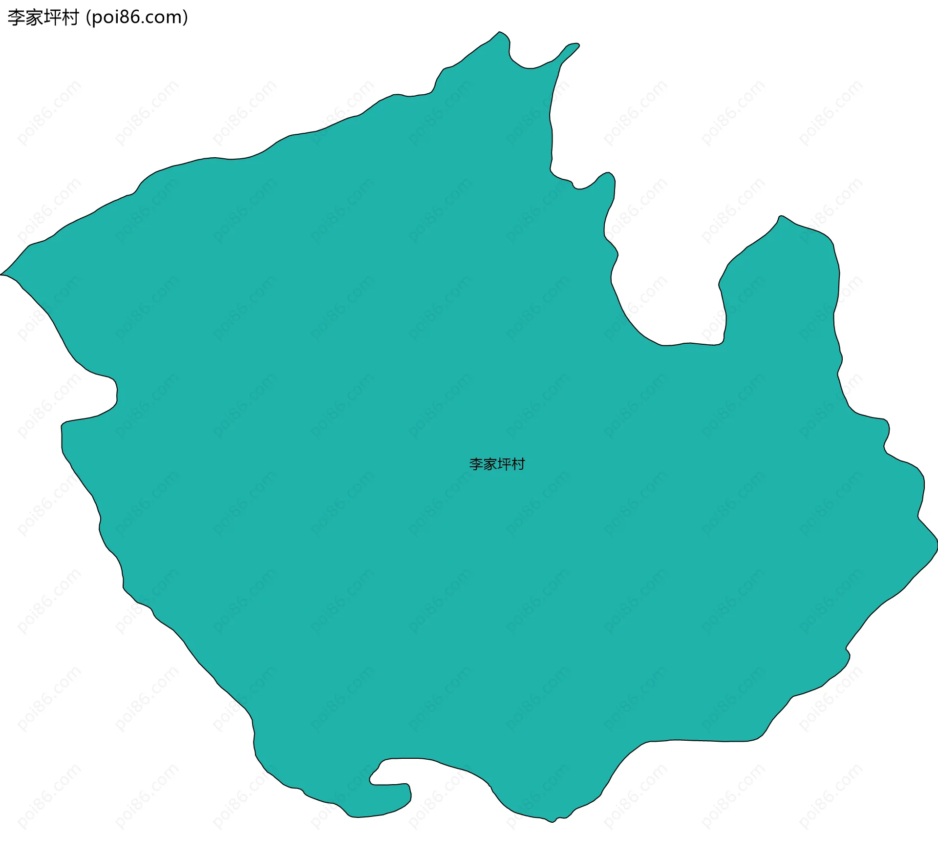 李家坪村边界地图