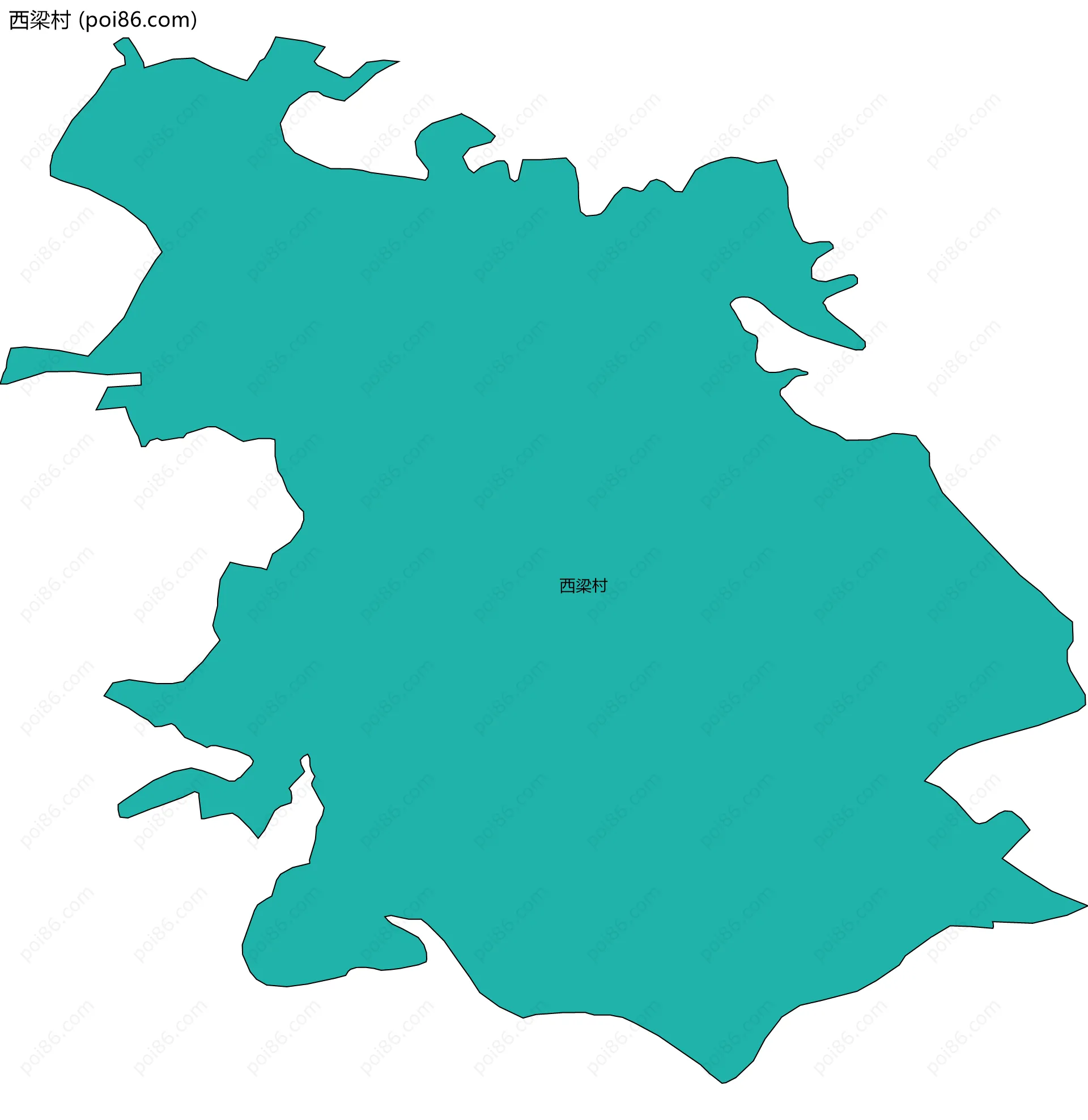 西梁村边界地图