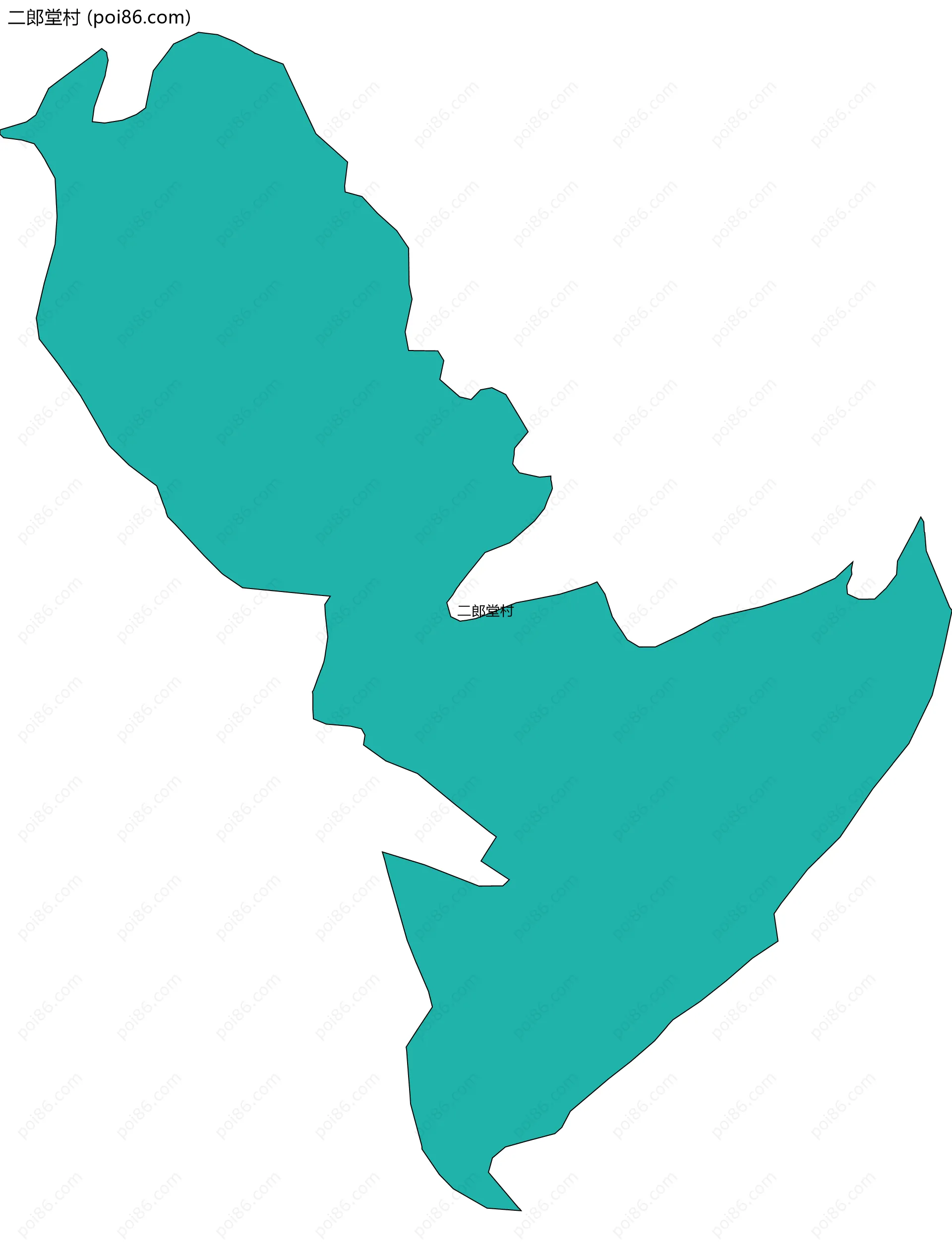 二郎堂村边界地图