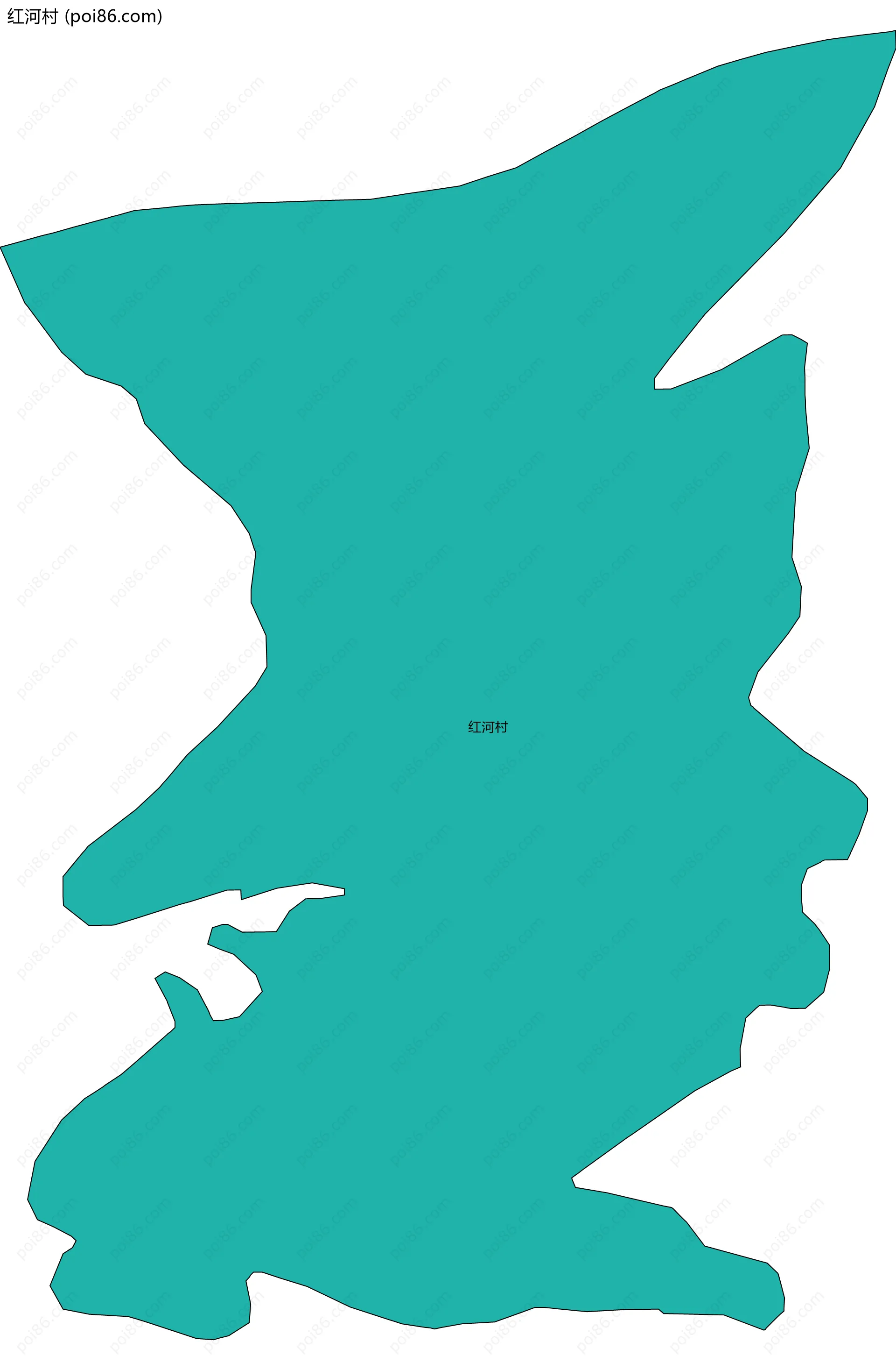 红河村边界地图