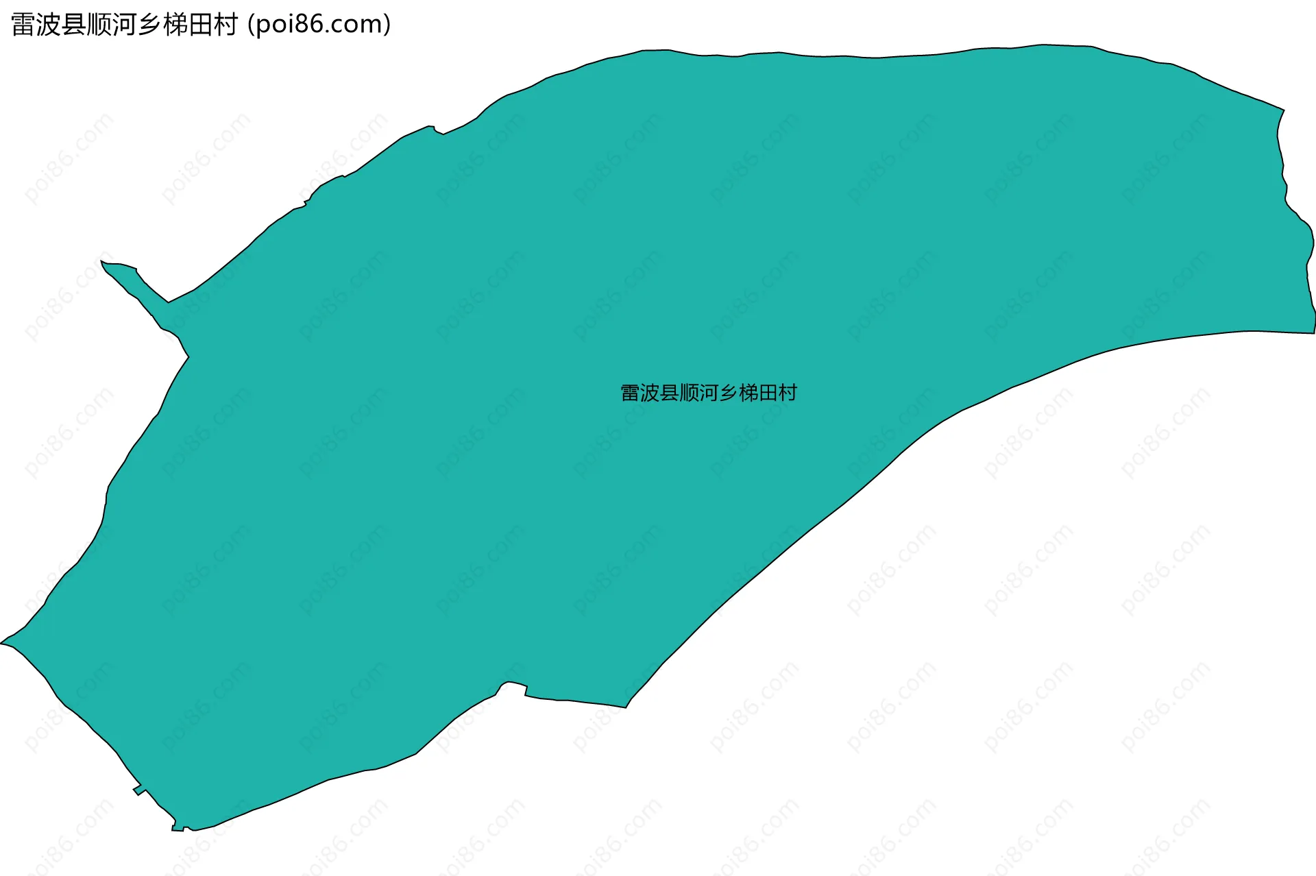 雷波县顺河乡梯田村边界地图