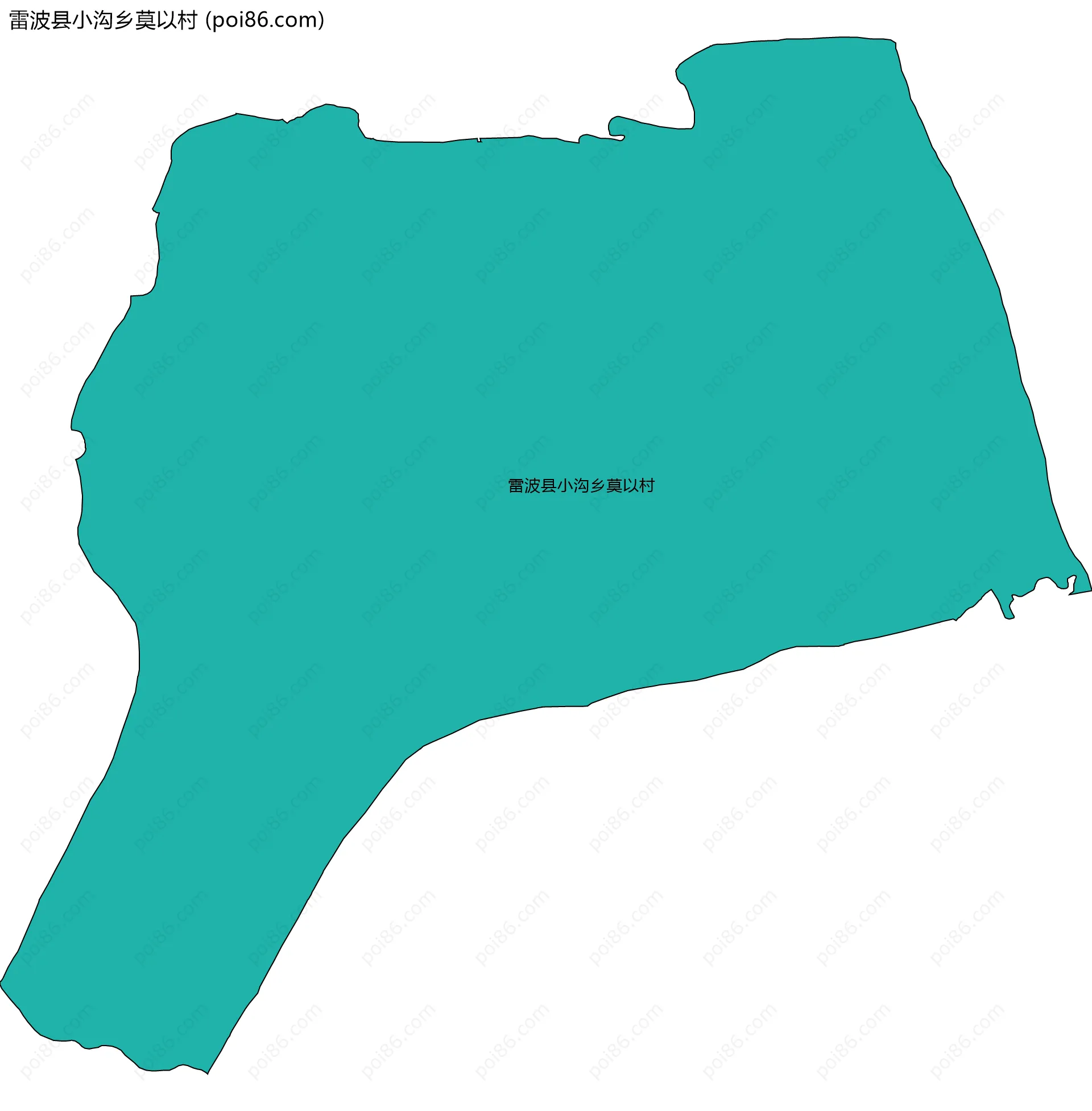 雷波县小沟乡莫以村边界地图