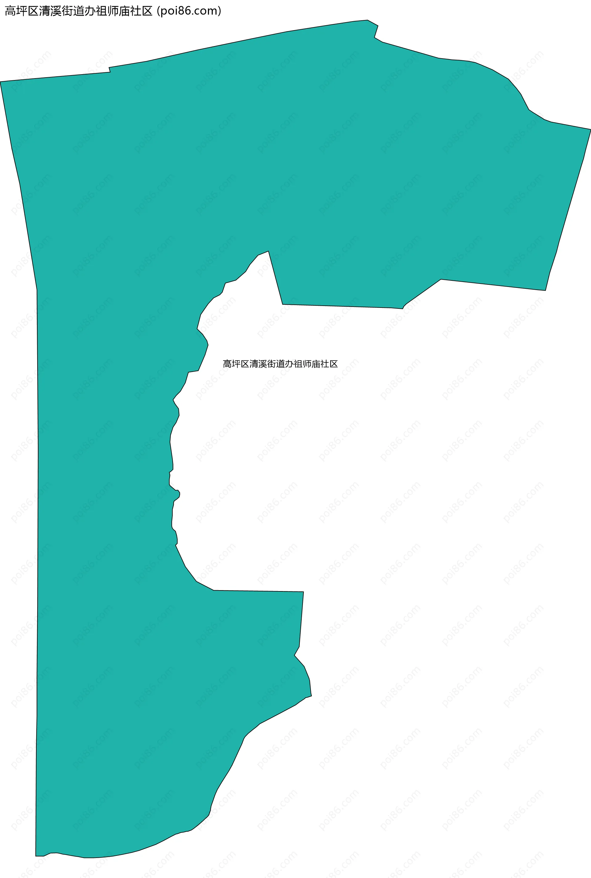 高坪区清溪街道办祖师庙社区边界地图