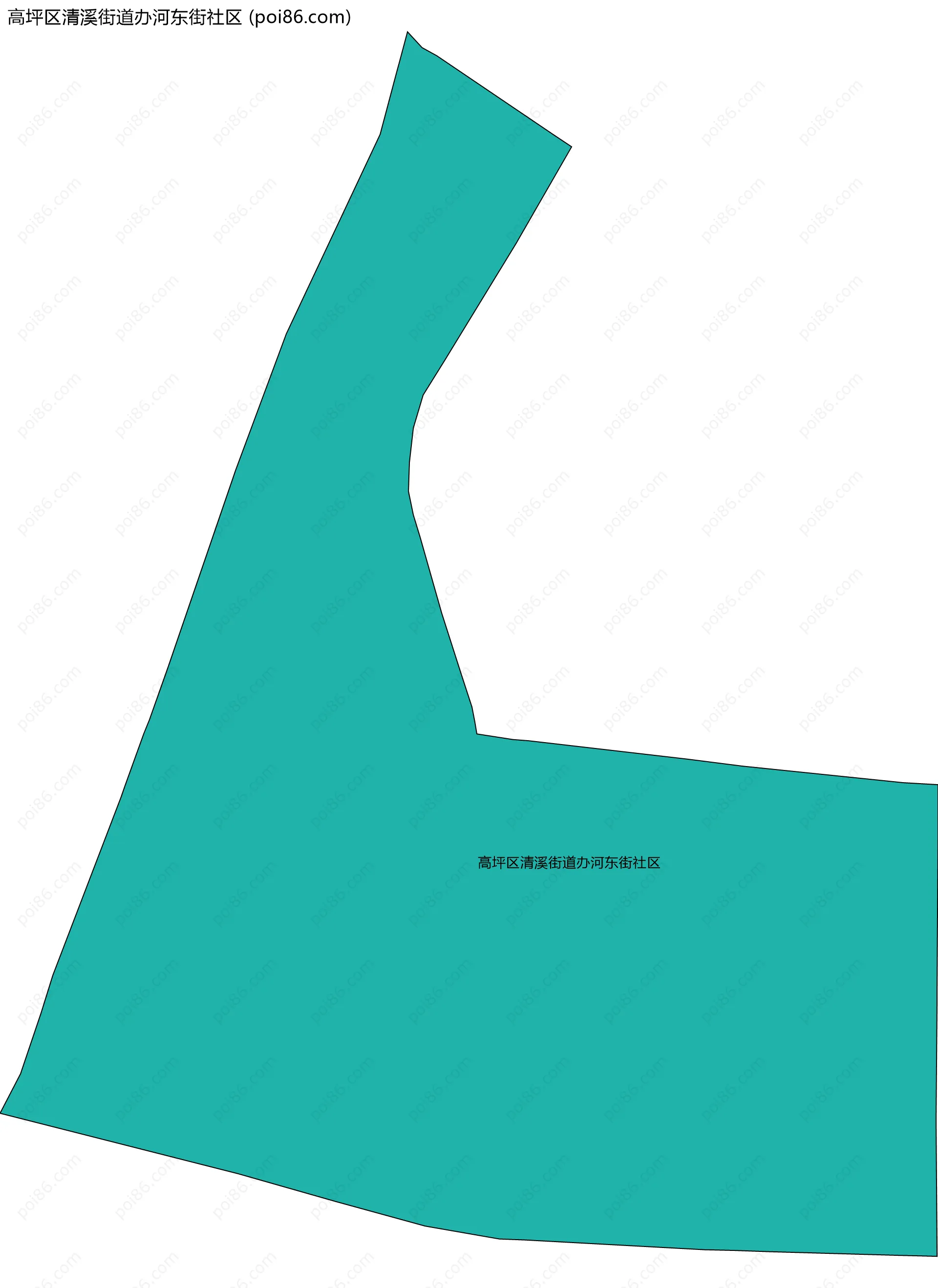 高坪区清溪街道办河东街社区边界地图