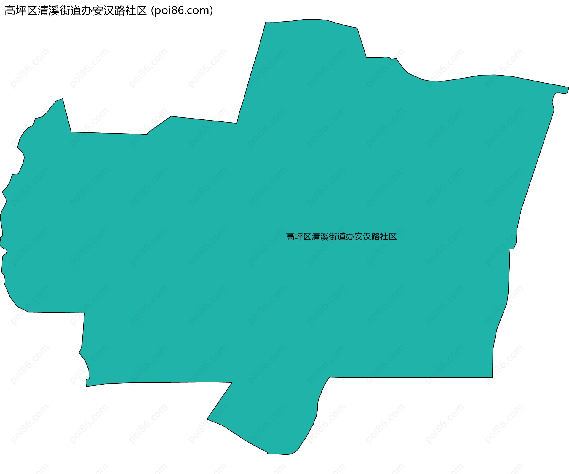 高坪区清溪街道办安汉路社区边界地图